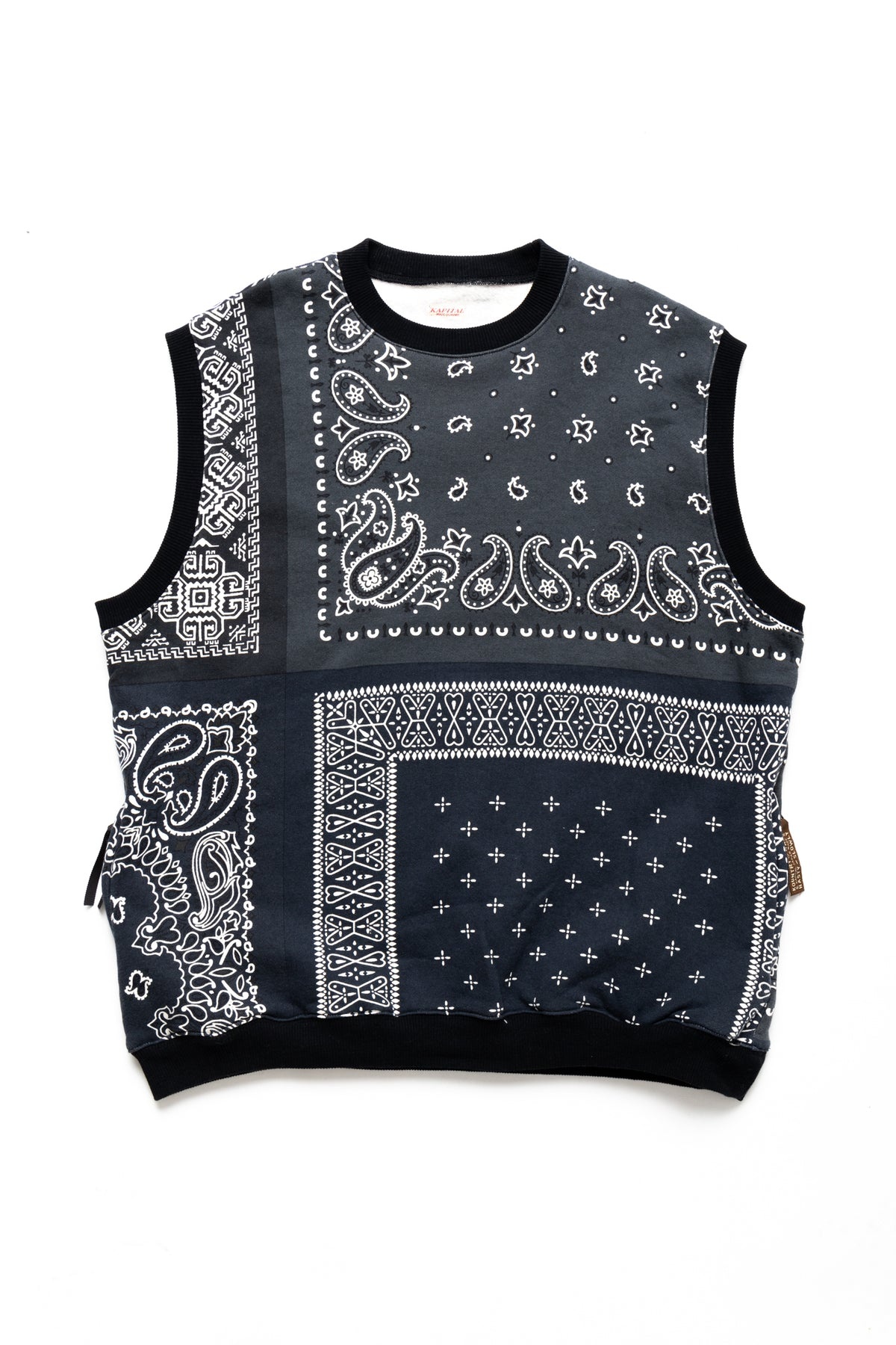 30/-SWT Knit Bandanna BIG Vest - Black - 1