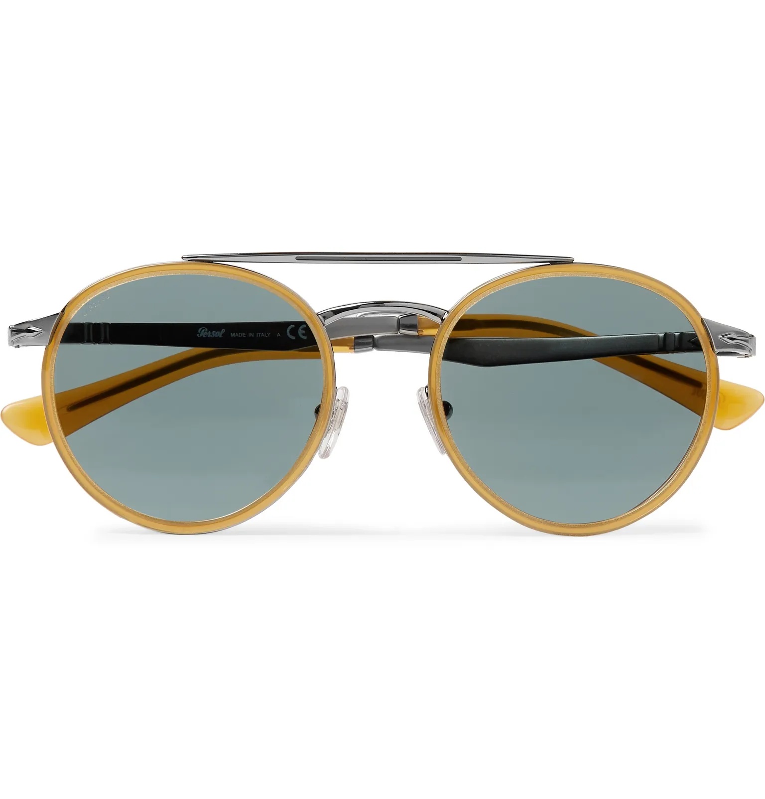 Round-Frame Acetate and Silver-Tone Sunglasses - 1