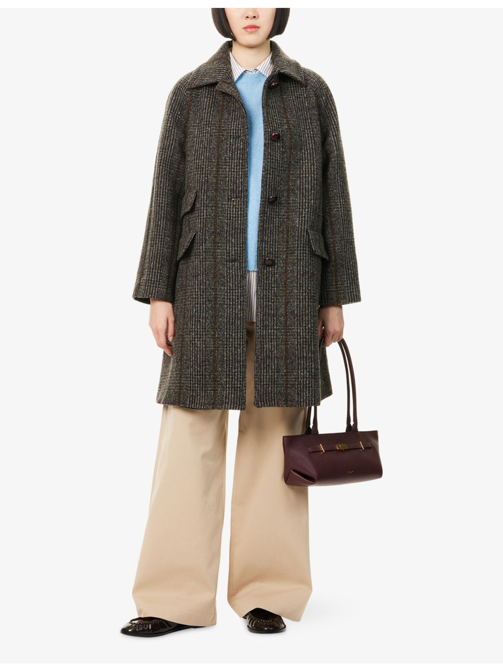 Pitone Raglan-Sleeves Wool-Blend Coat - 2