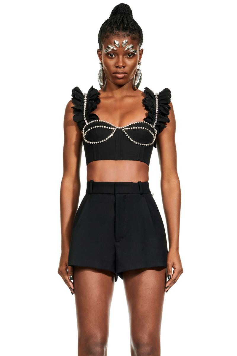 POPLIN RUFFLE BUSTIER - 1