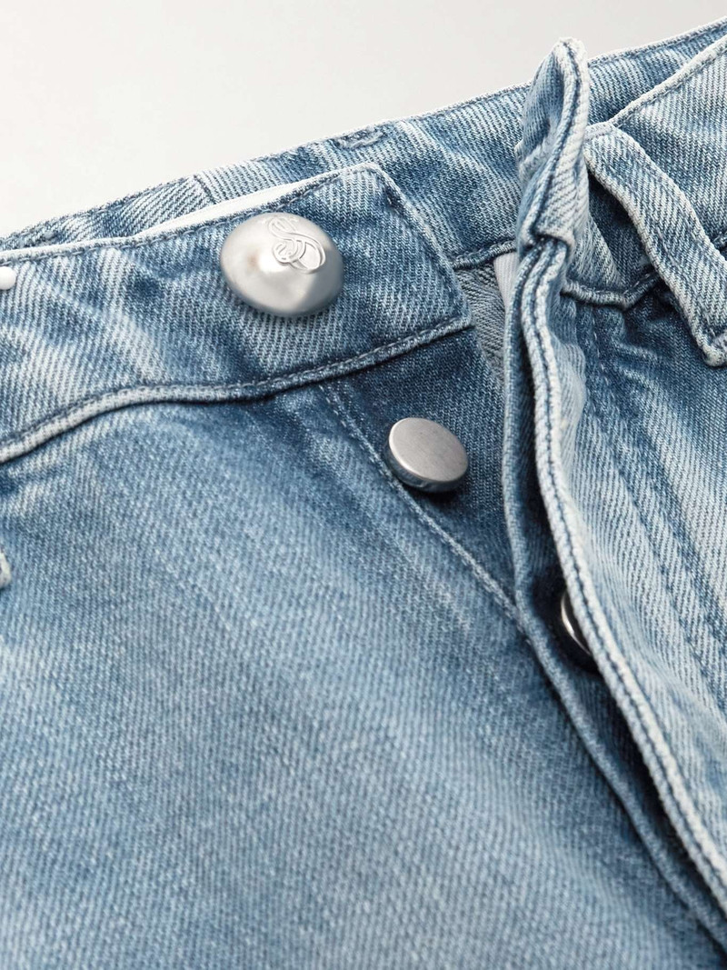 Cropped bleached paneled high-rise tapered jeans 4