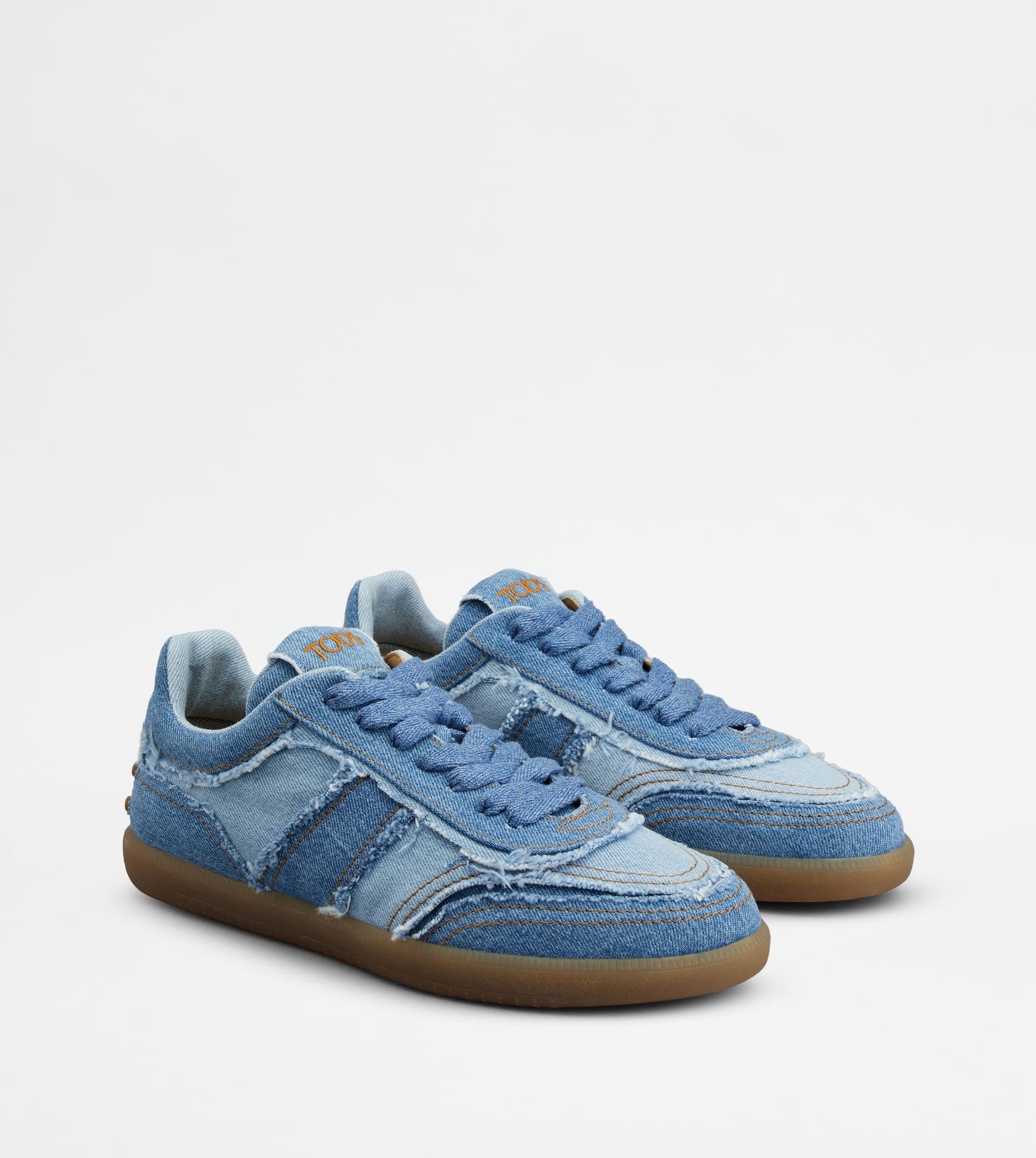 TOD'S TABS SNEAKERS IN DENIM - LIGHT BLUE, BLUE - 3