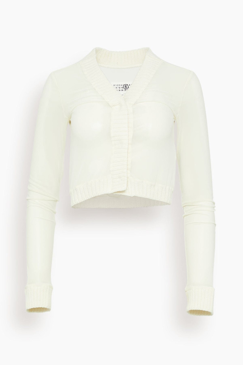 Cropped Long Sleeved Top in Dirty White 1