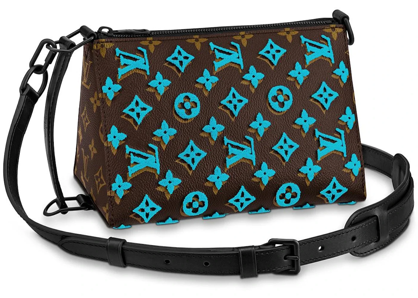 Louis Vuitton Triangle Messenger Monogram Tuffetage Turquoise - 1