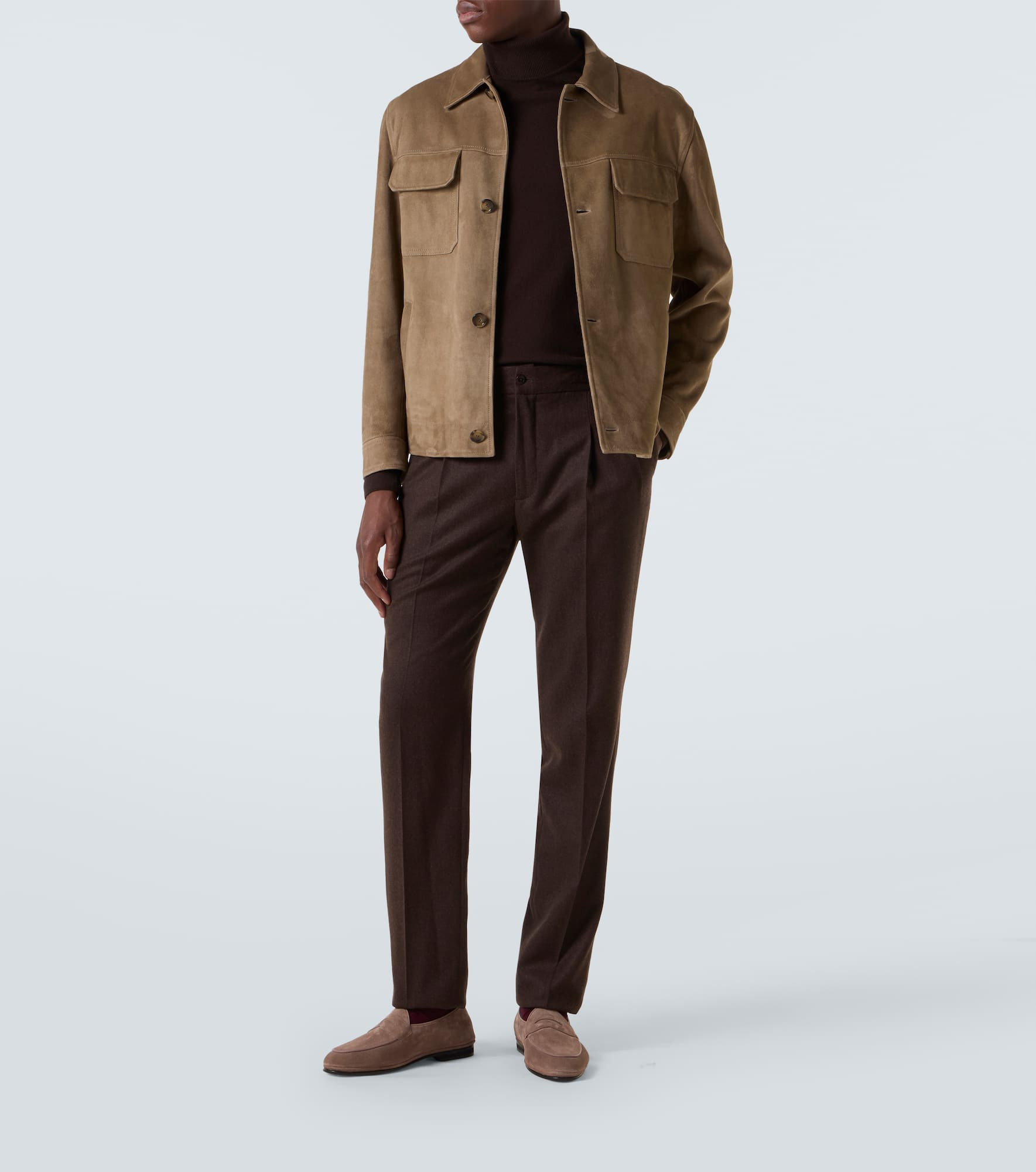 Virgin wool flannel tapered pants - 2