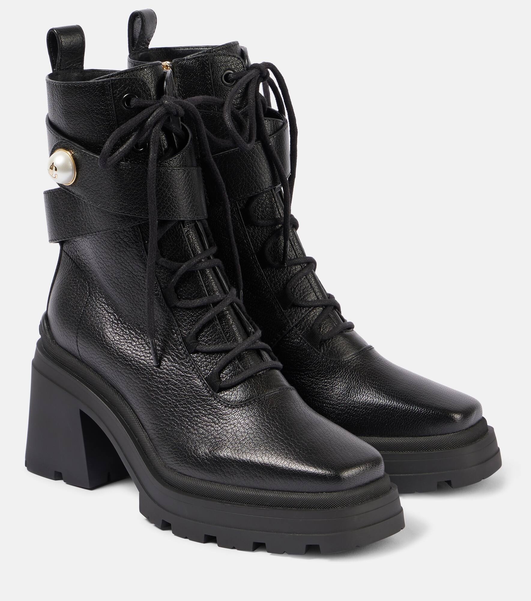 Noemi 80 leather combat boots - 1