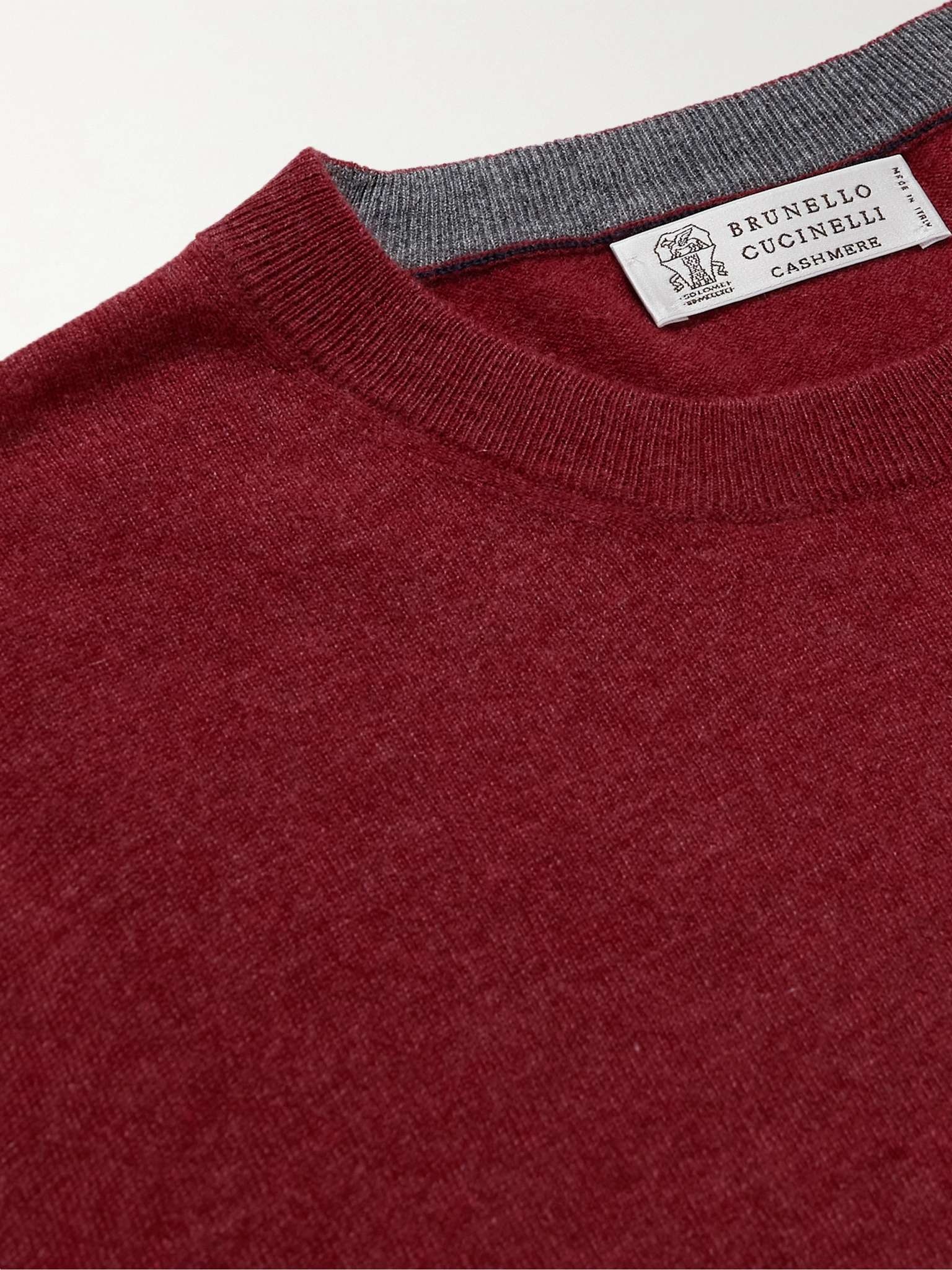 Contrast-Tipped Cashmere Sweater - 5