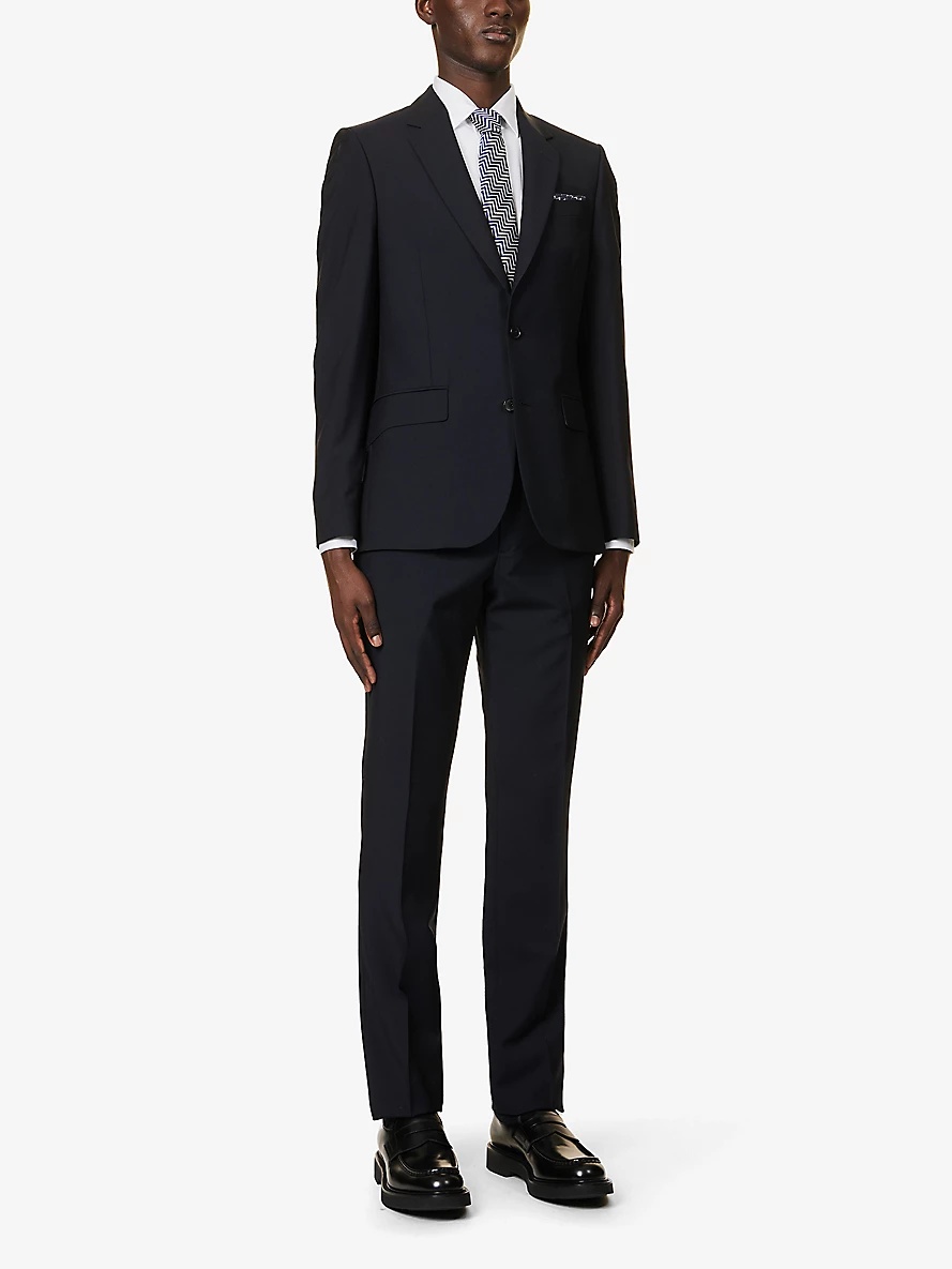 Single-breasted notched-lapel regular-fit wool-blend suit - 3