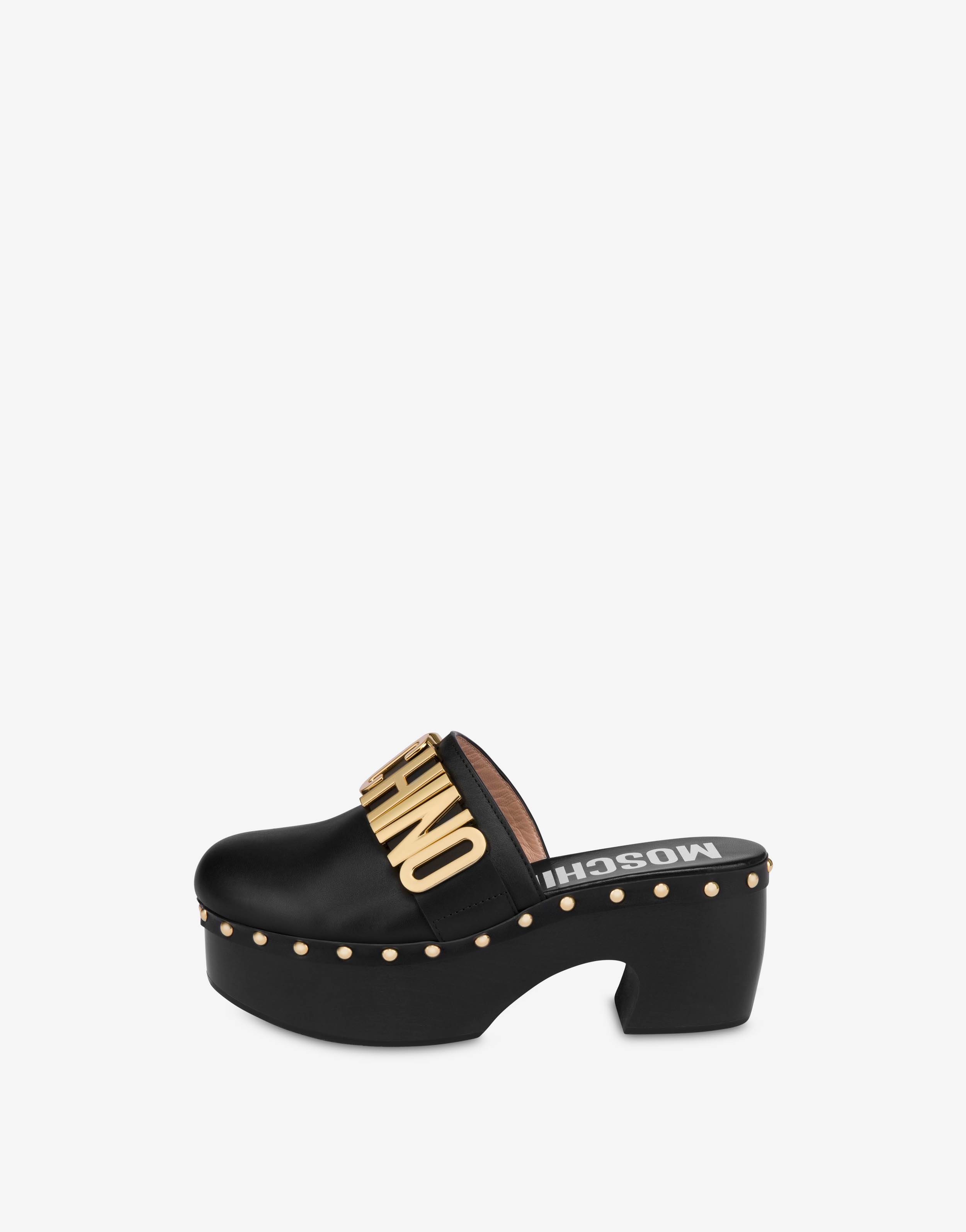LETTERING LOGO CALFSKIN SABOT - 2