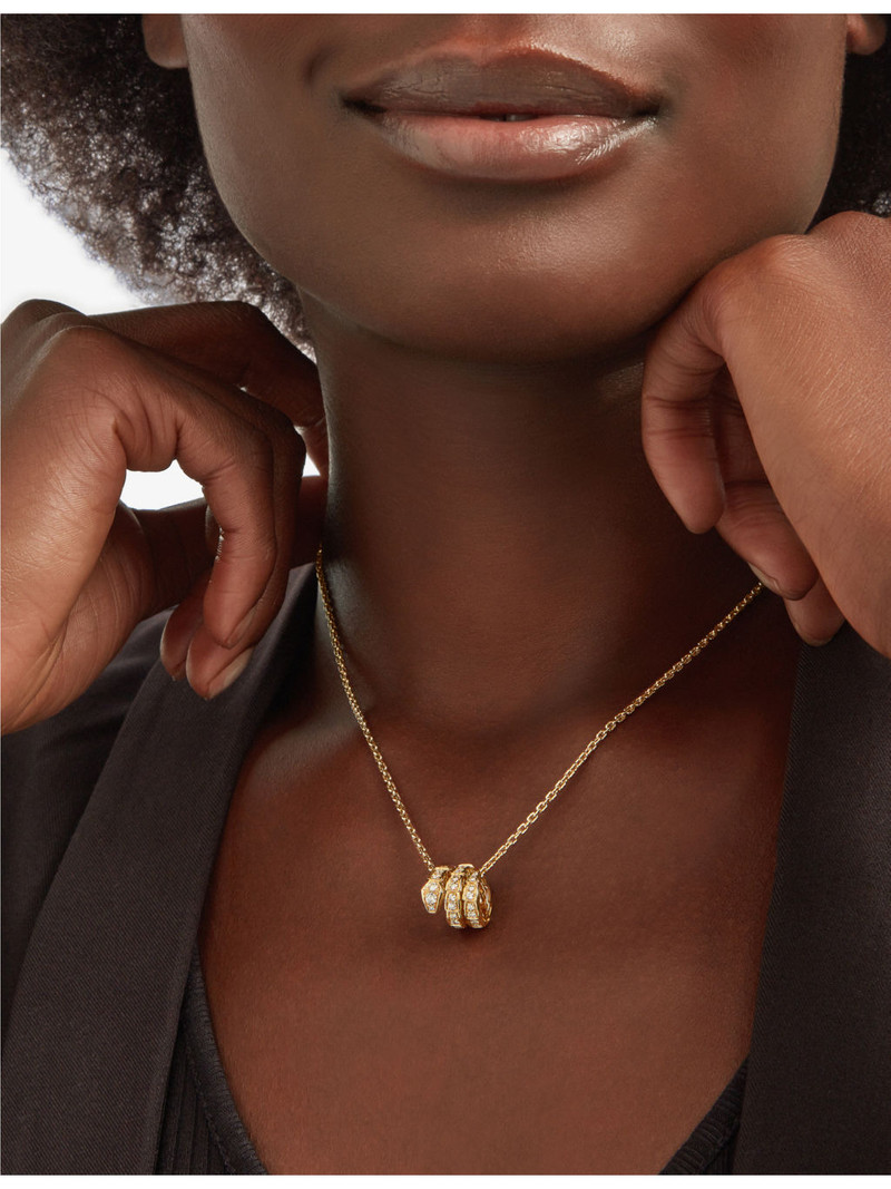 BVLGARI Serpenti Viper 18ct yellow-gold and 0.63ct round-cut diamond pendant necklace outlook