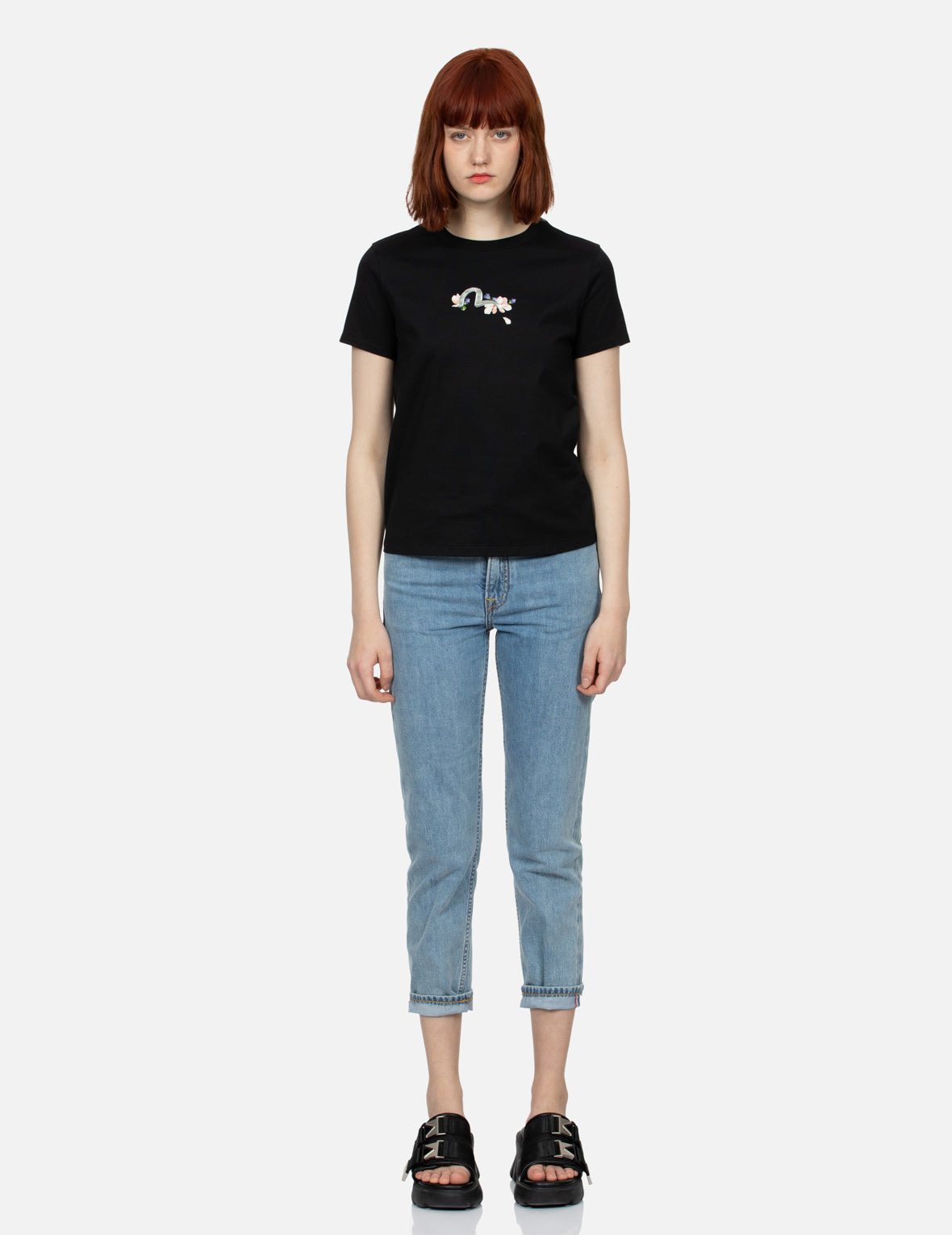 CRANES AND WISTERIA PRINT REGULAR FIT T-SHIRT - 6