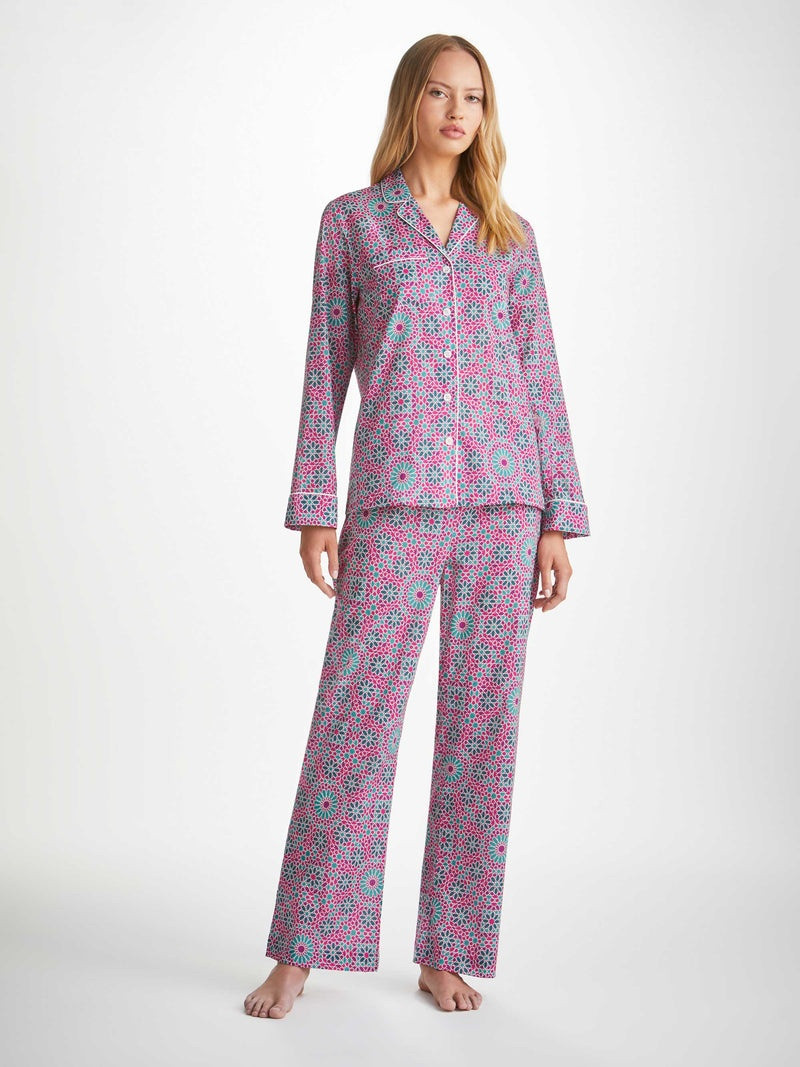 Derek Rose Women's Pyjamas Ledbury 69 Cotton Batiste Pink outlook