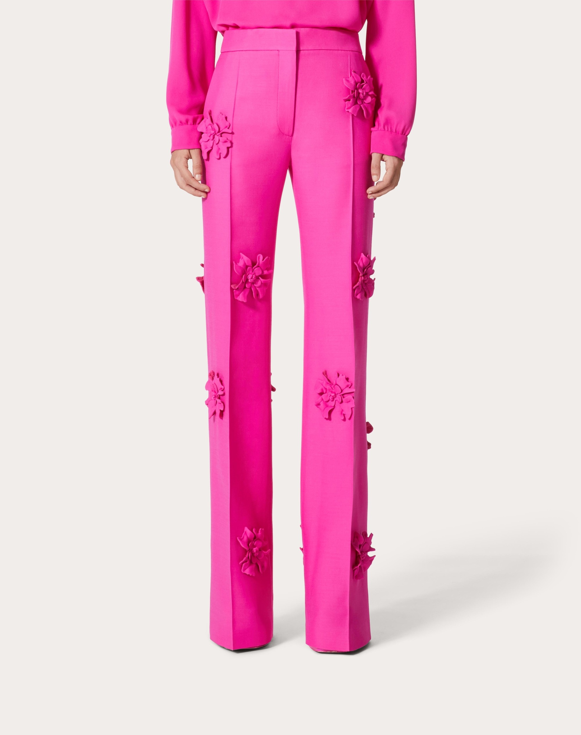 CREPE COUTURE TROUSERS WITH FLORAL EMBROIDERY - 5