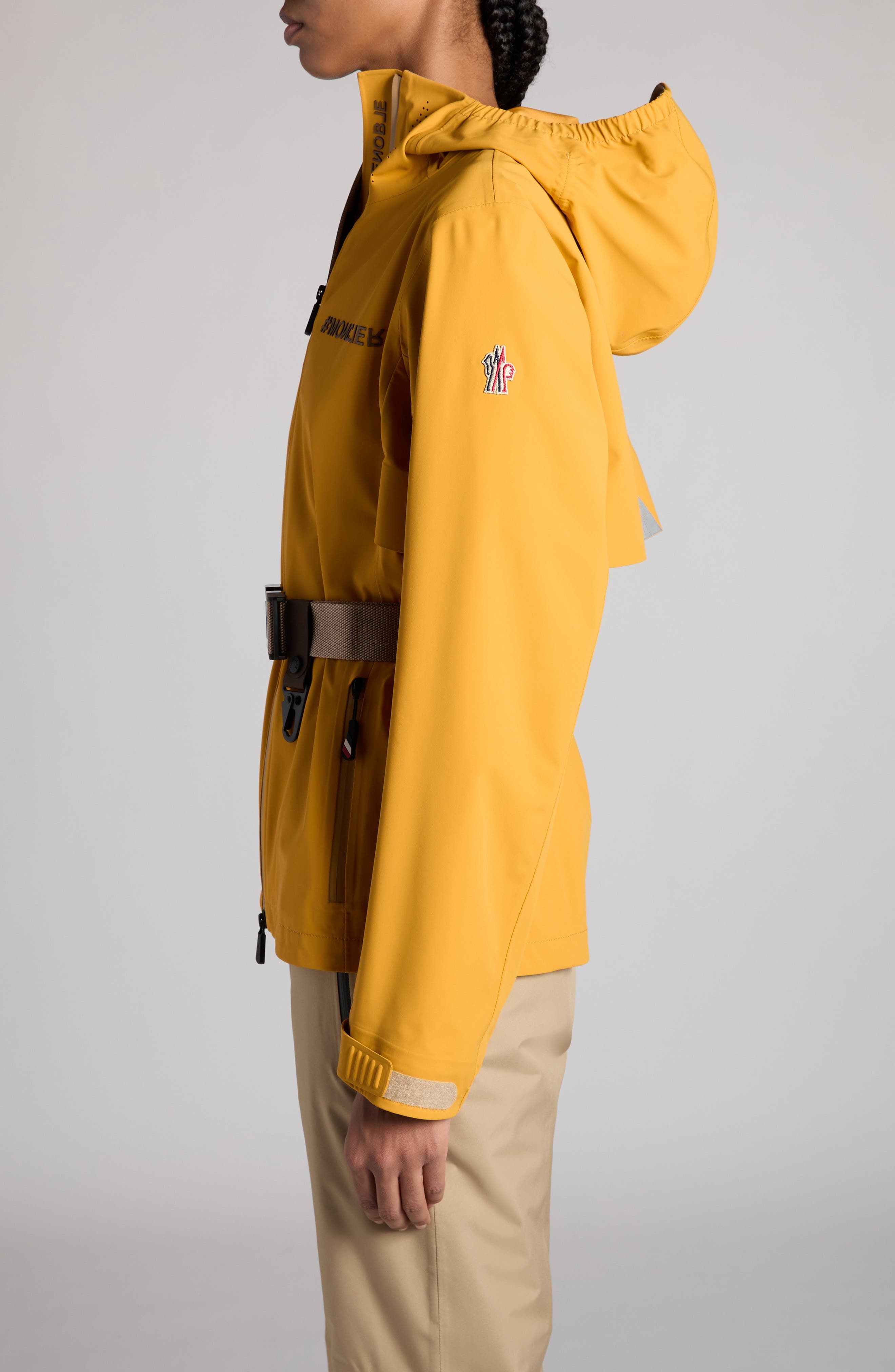 Moncler Grenoble Fex Water Repellent Hooded Jacket in Mustard at Nordstrom - 4