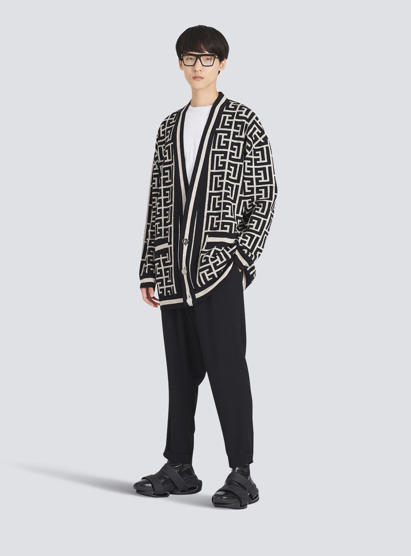 Balmain Oversized wool sweater with Balmain monogram outlook