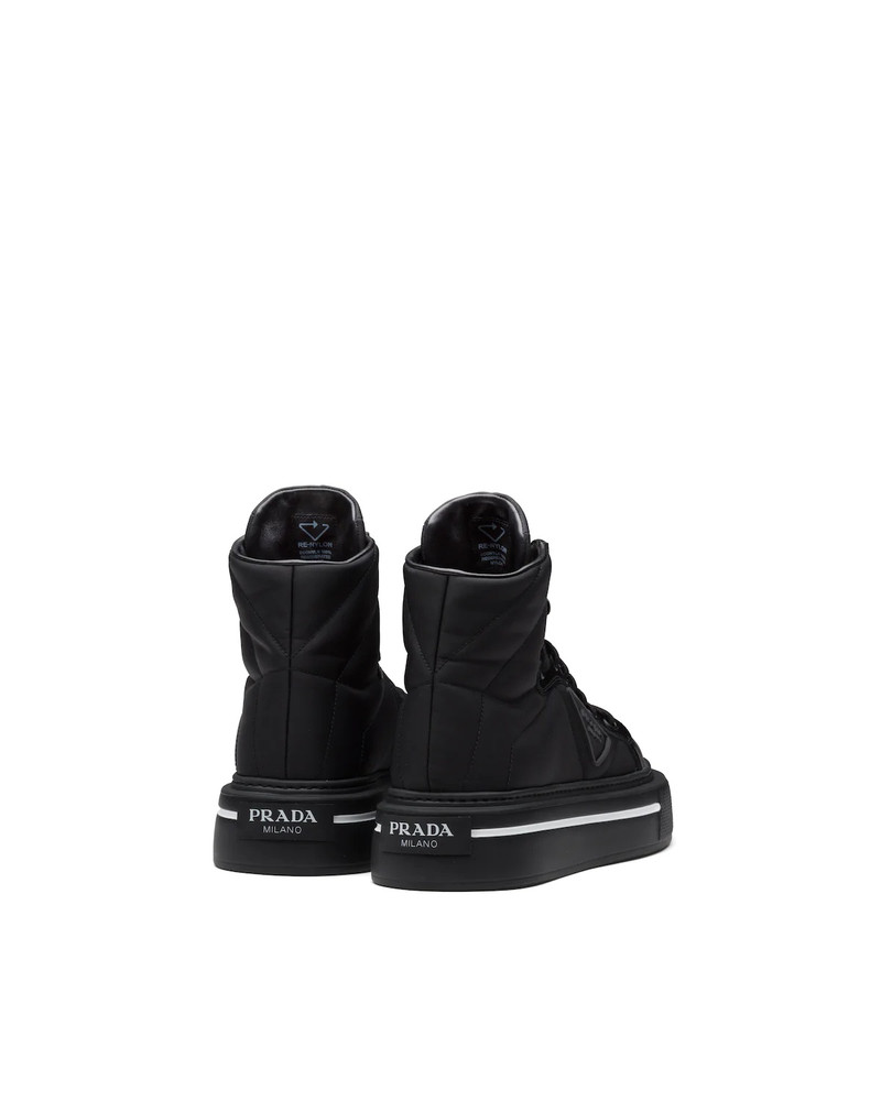 Prada Macro Re-Nylon and brushed leather high-top sneakers 5