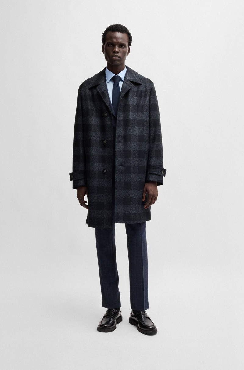 BOSS CHECKED-JERSEY COAT IN A CLASSIC FIT outlook