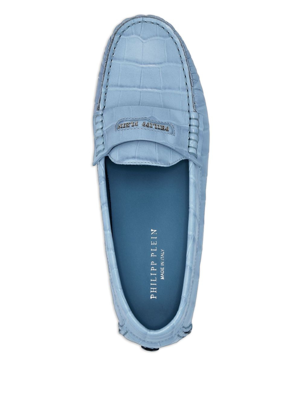 crocodile-embossed loafers - 3