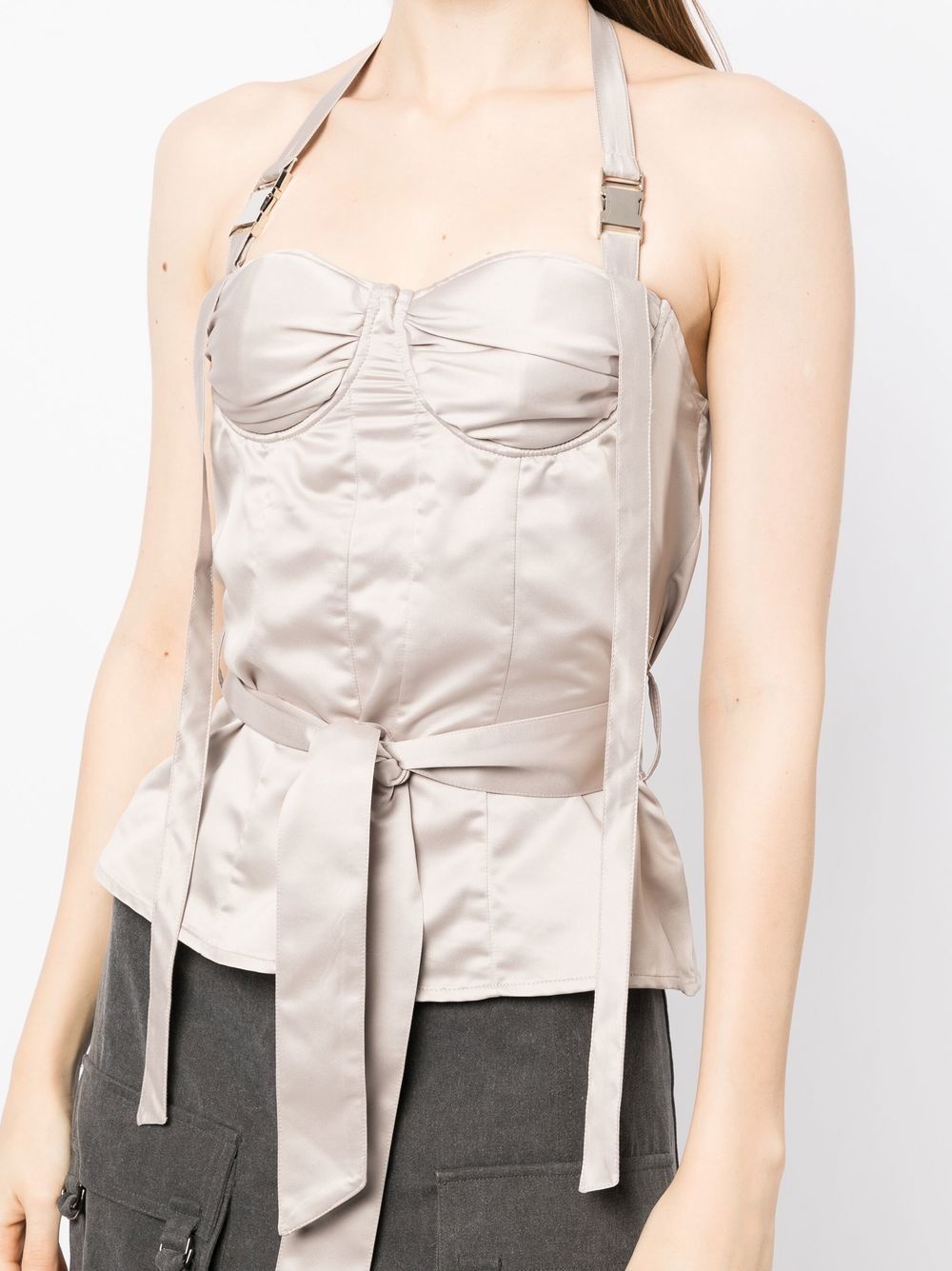 bustier-detail halterneck top - 5