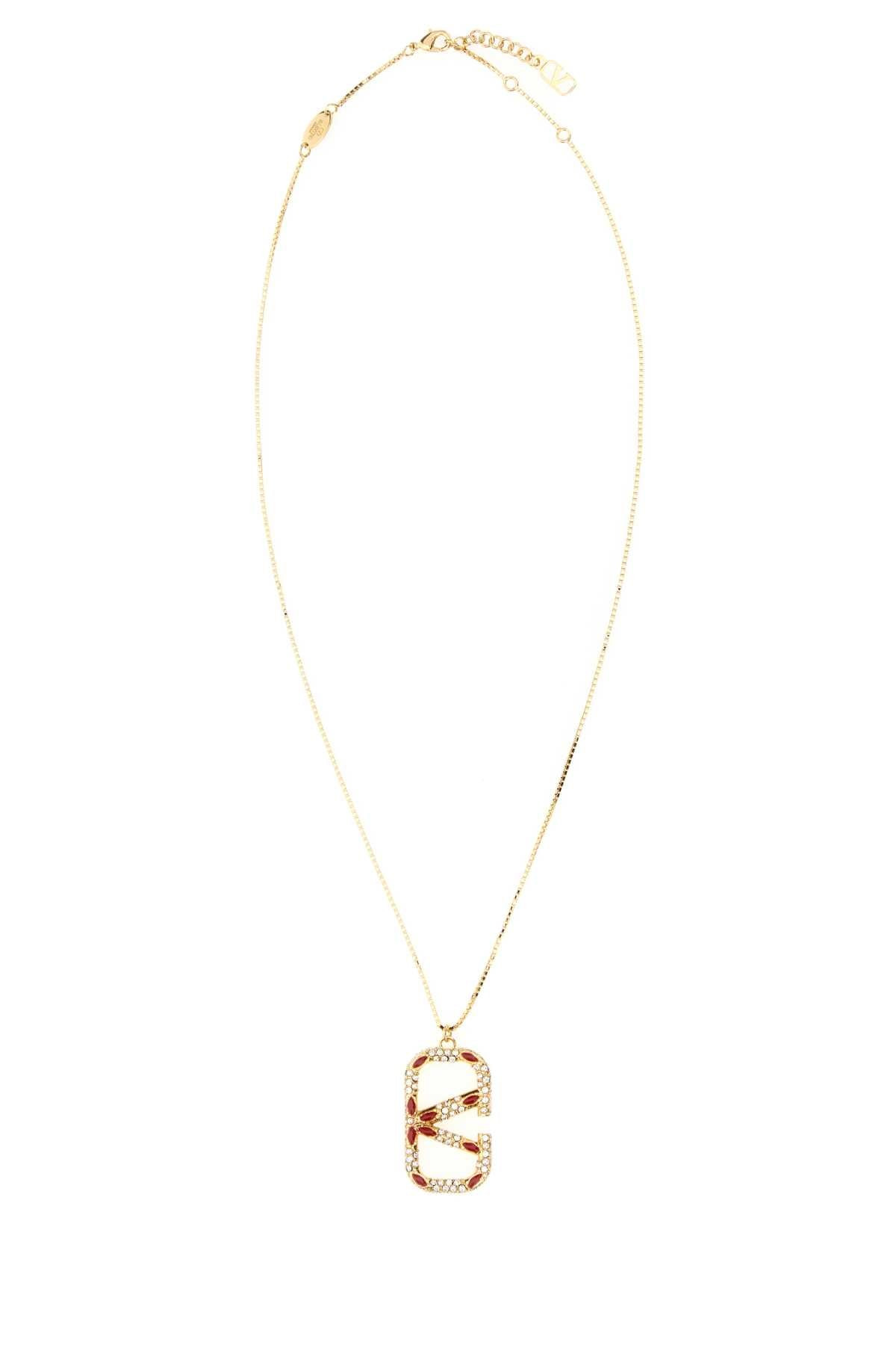 Valentino Garavani Women Gold Metal Vlogo Necklace - 1
