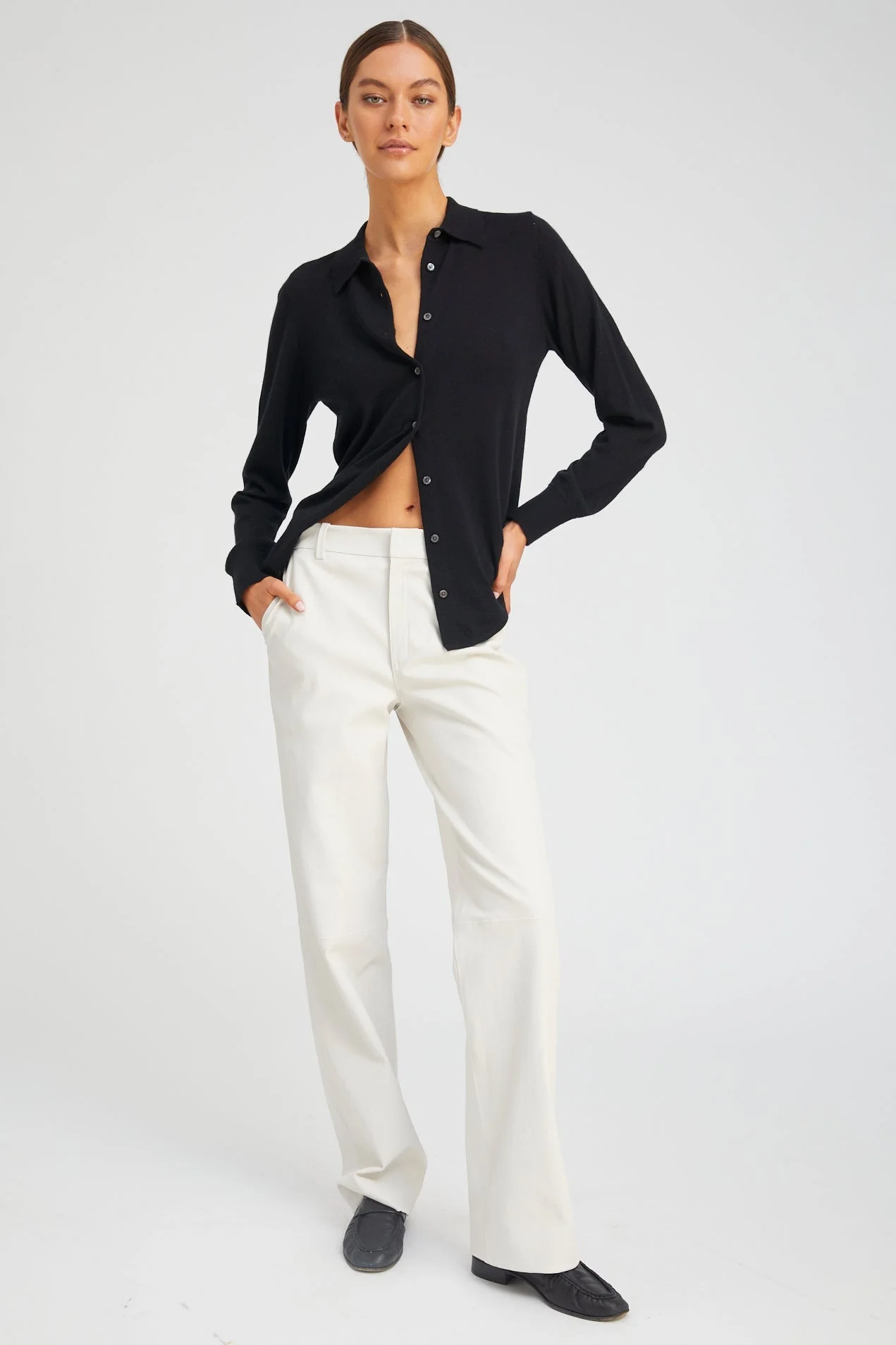 SHELL LEATHER CLASSIC TROUSERS - 1