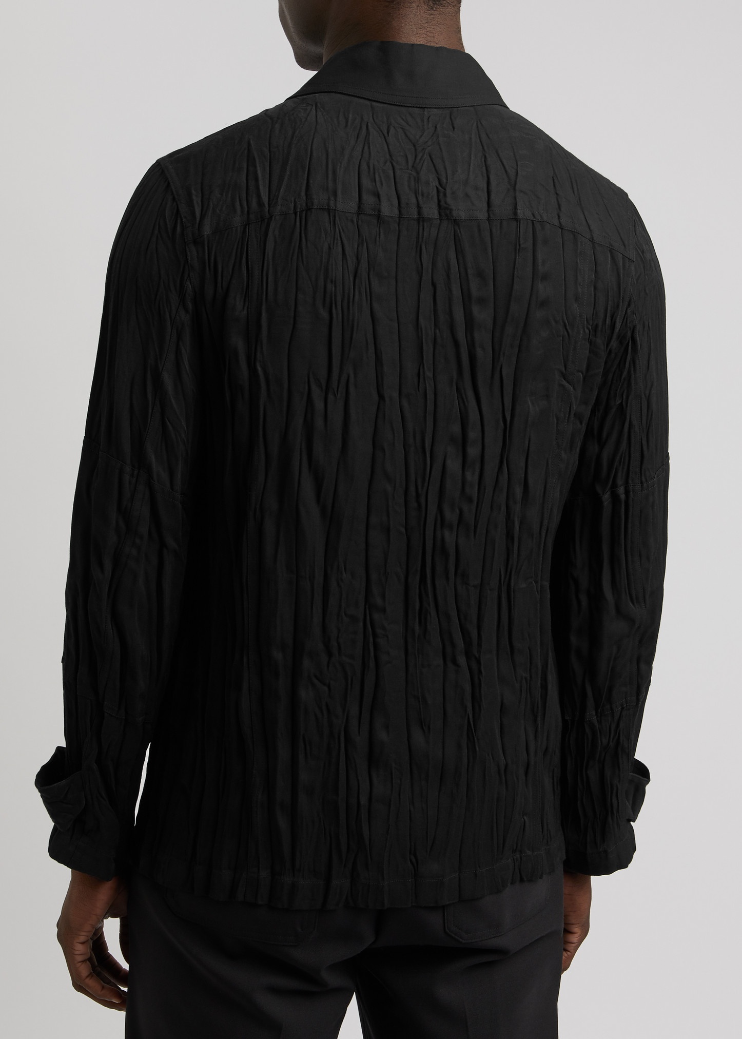 Crinkled twill overshirt - 3
