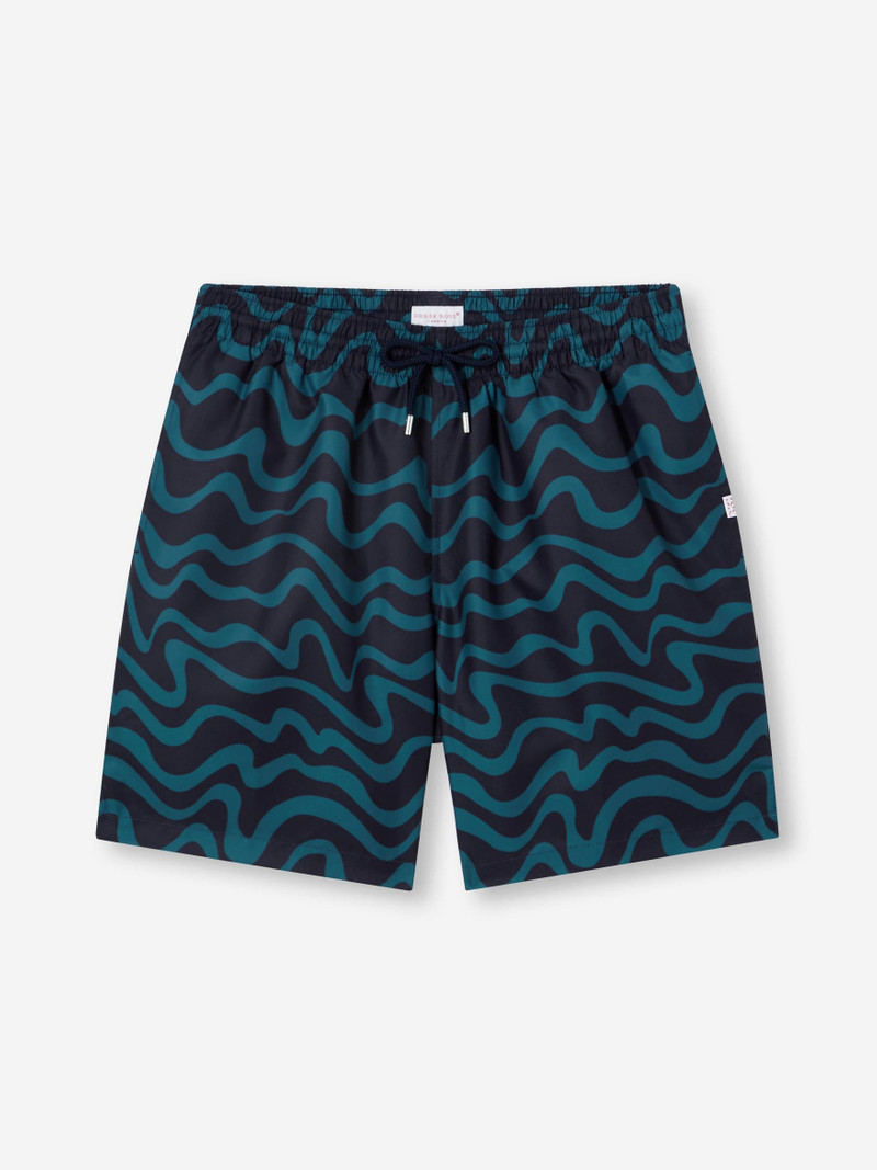Derek Rose Men's Swim Shorts Maui 63 Navy outlook