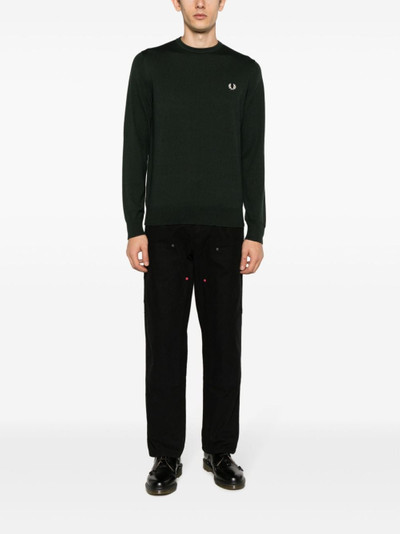Fred Perry logo-embroidered crew-neck jumper outlook