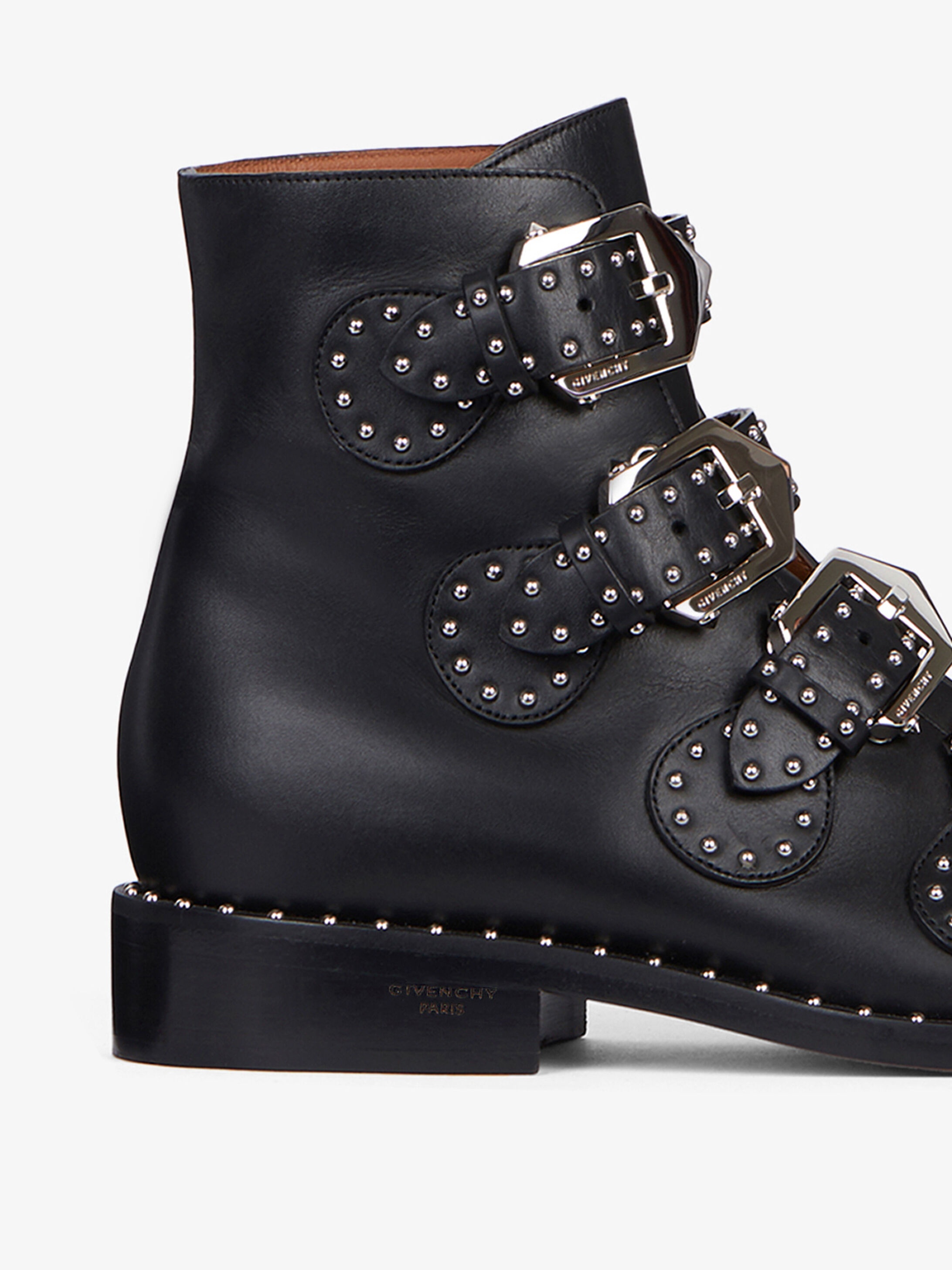 Multi-strap boots in leather with studs - 6