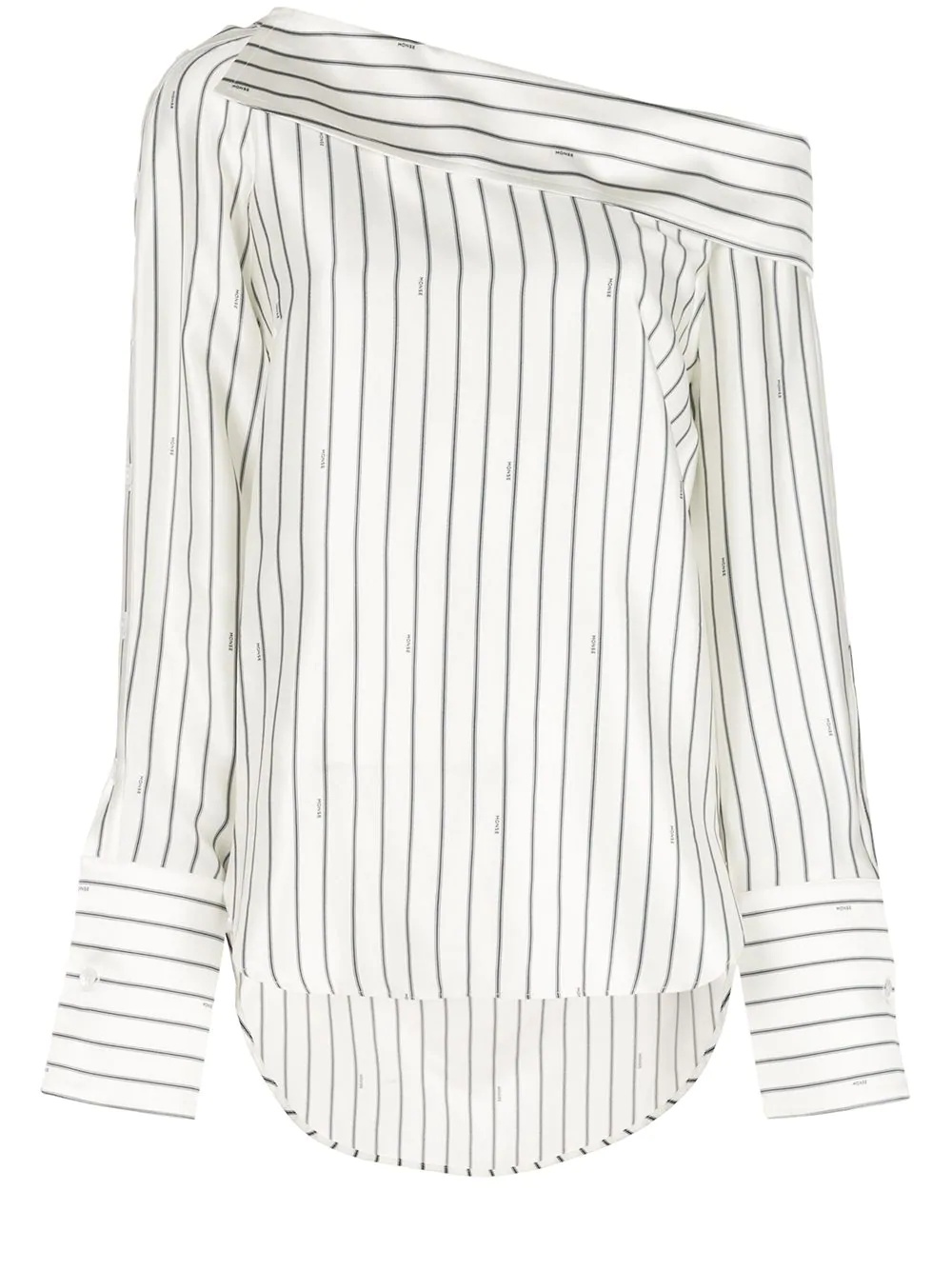 off shoulder pinstripe shirt - 1