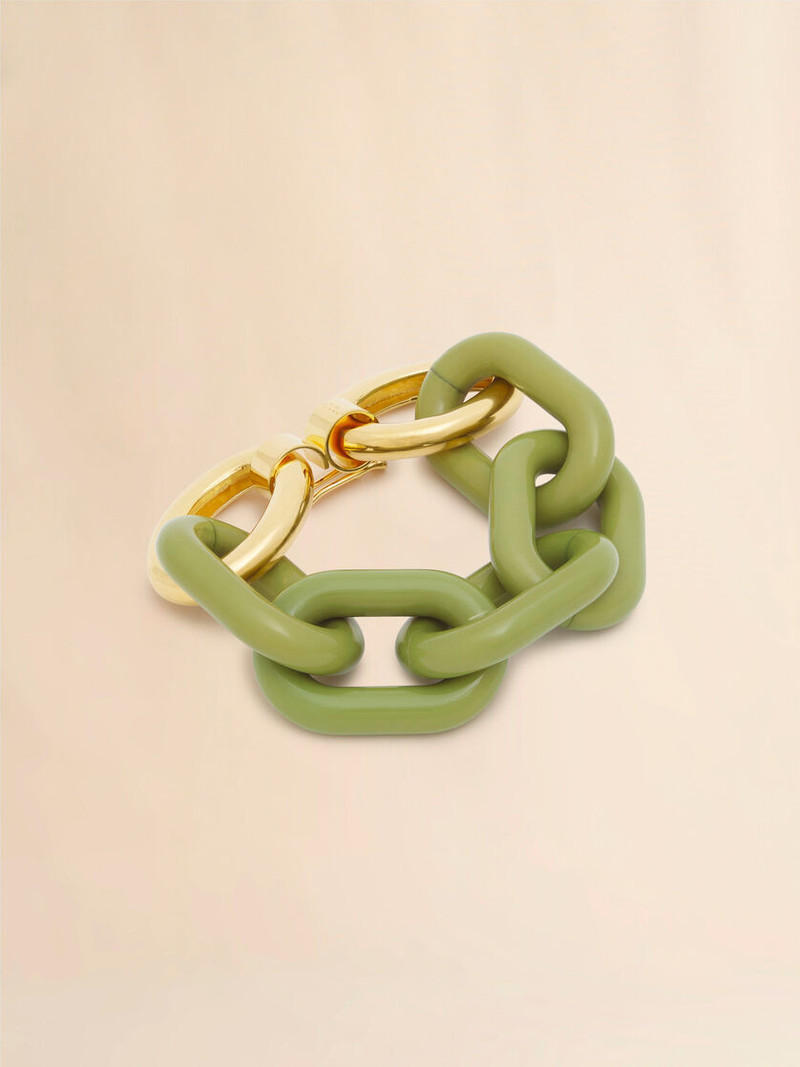 GREEN RESIN CHAIN BRACELET - 1