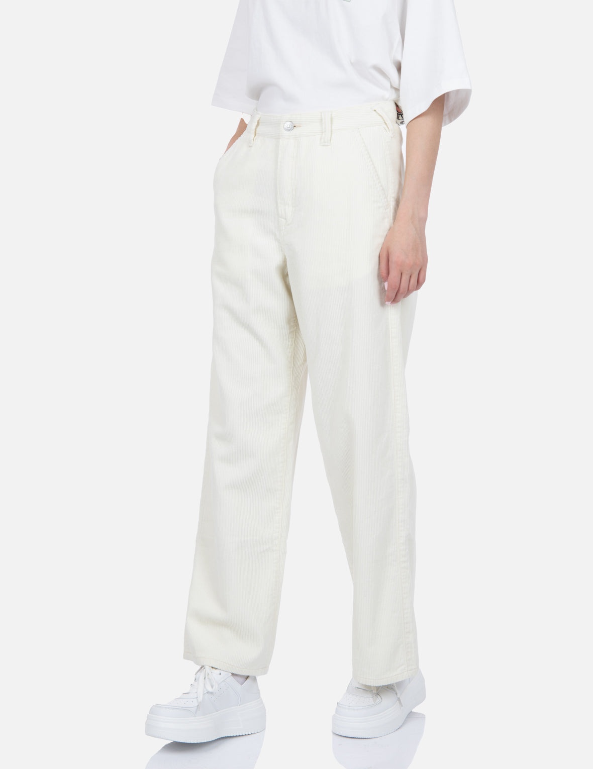 Seagull Embroidery Straight-fit Corduroy Trousers - 8
