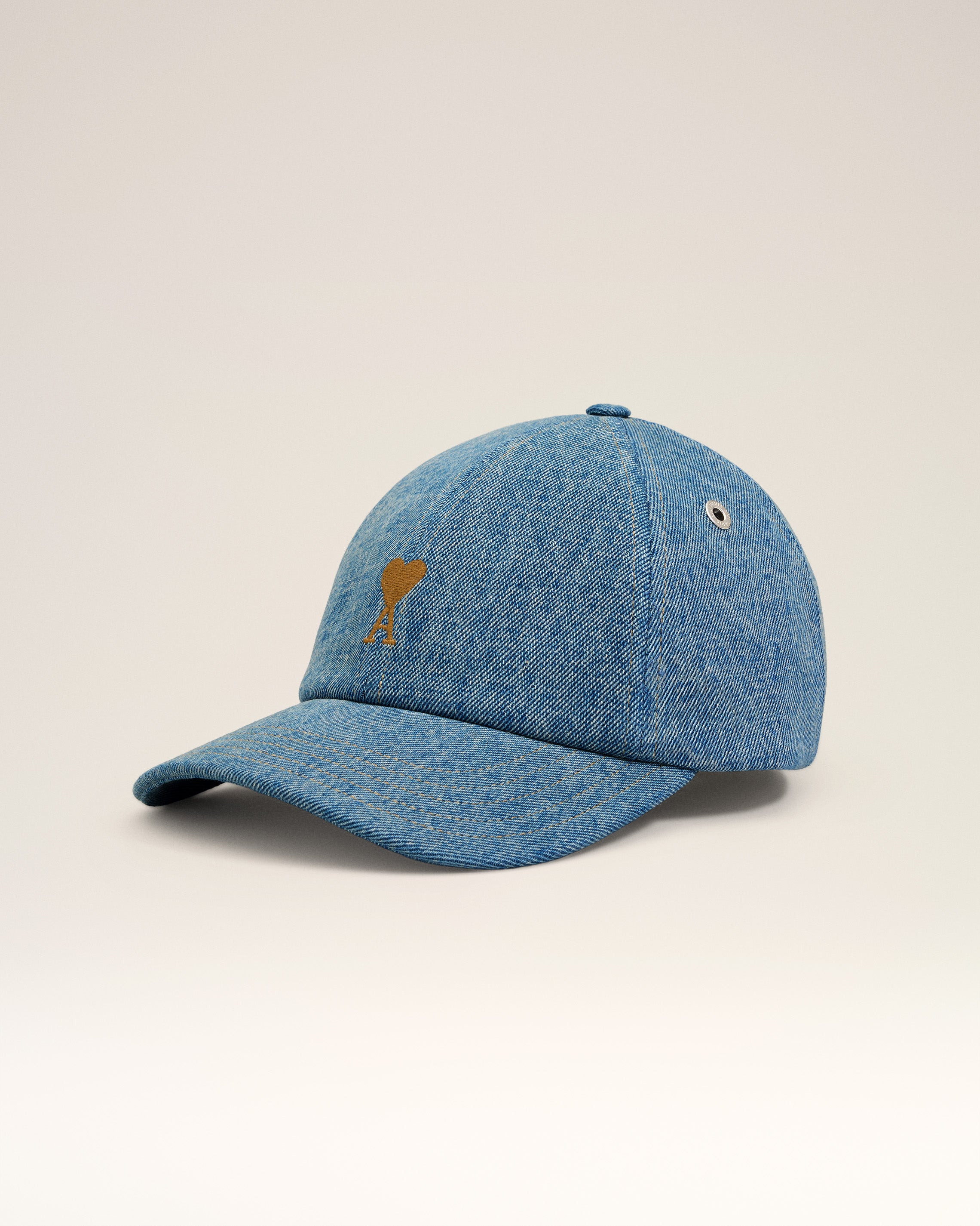 BLUE COTTON AMI DE COEUR EMBROIDERY CAP - 1