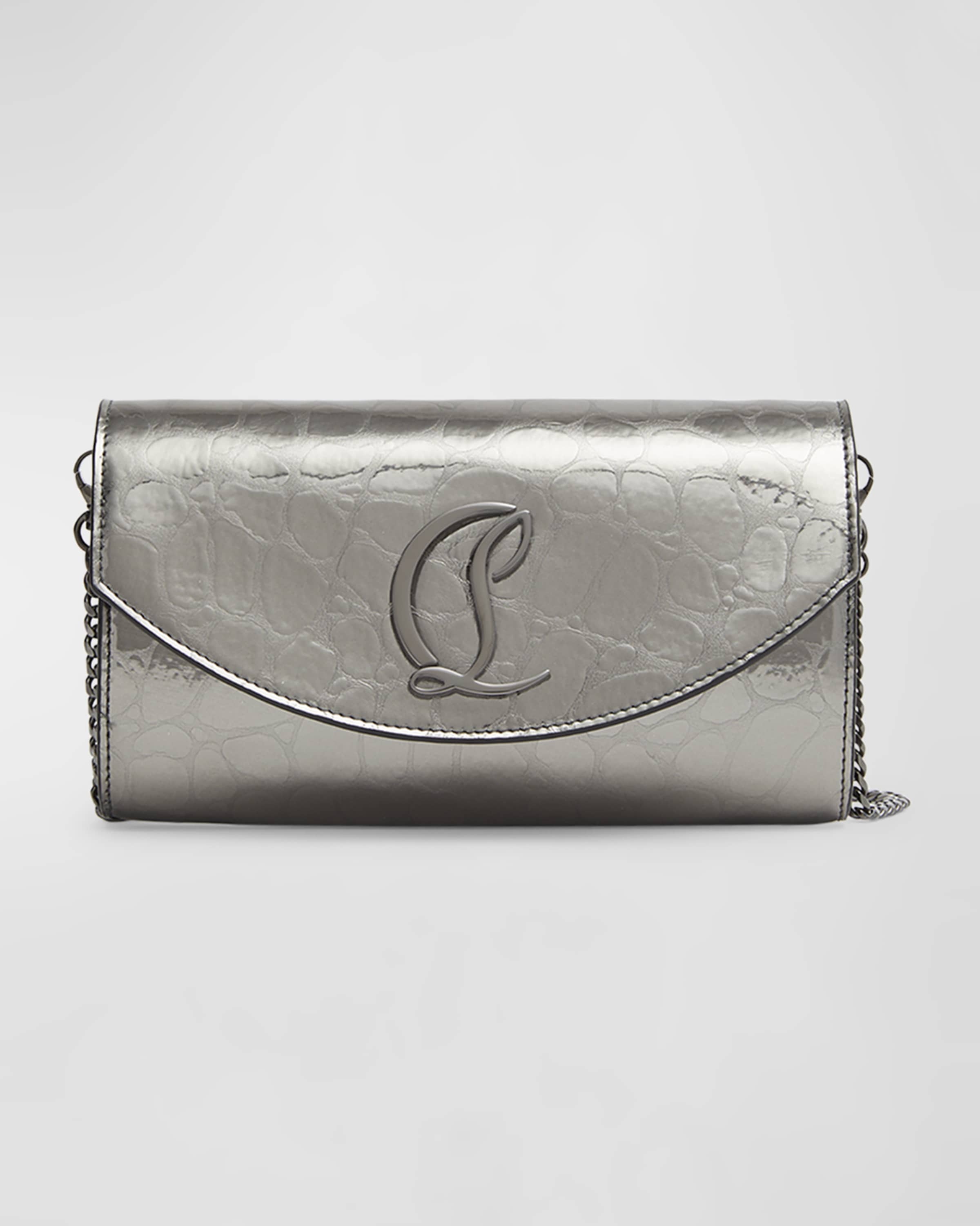 Loubi54 Wallet on Chain in Croc-Embossed Leather - 1