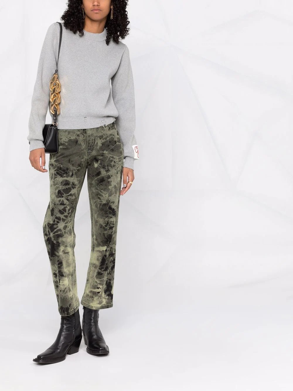 distressed cotton-blend jumper - 2