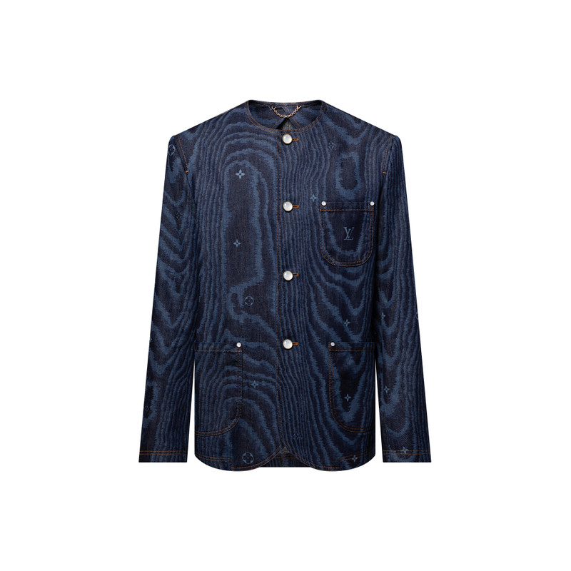 Chic Collarless Denim Jacket 1