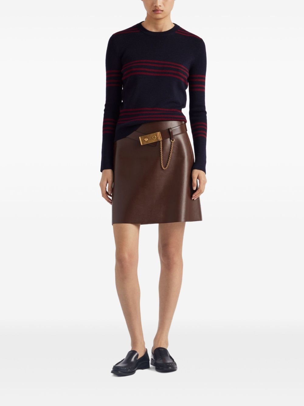belted leather miniskirt - 2