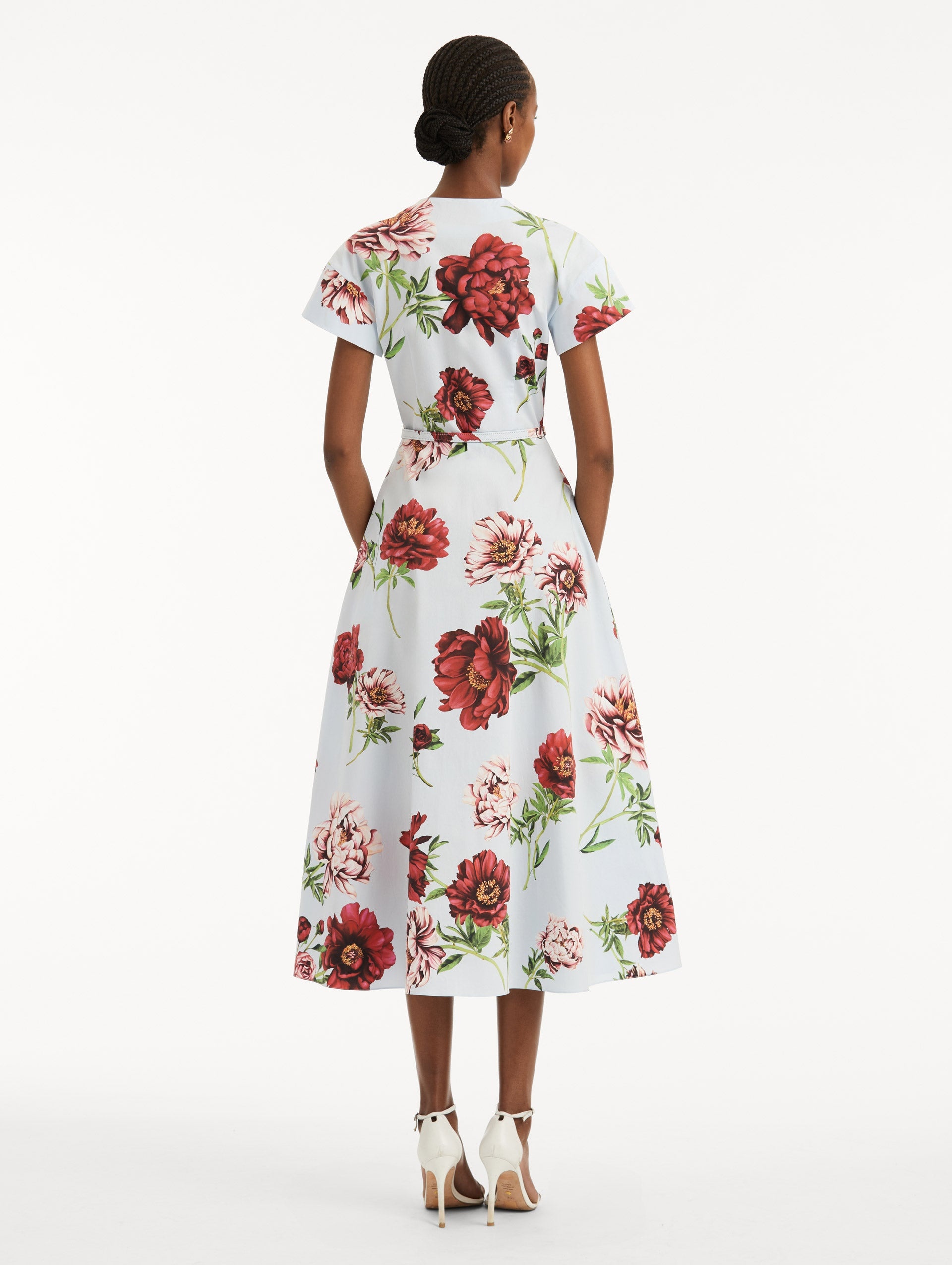 PEONY COTTON POPLIN SHORT SLEEVE DRESS - 3