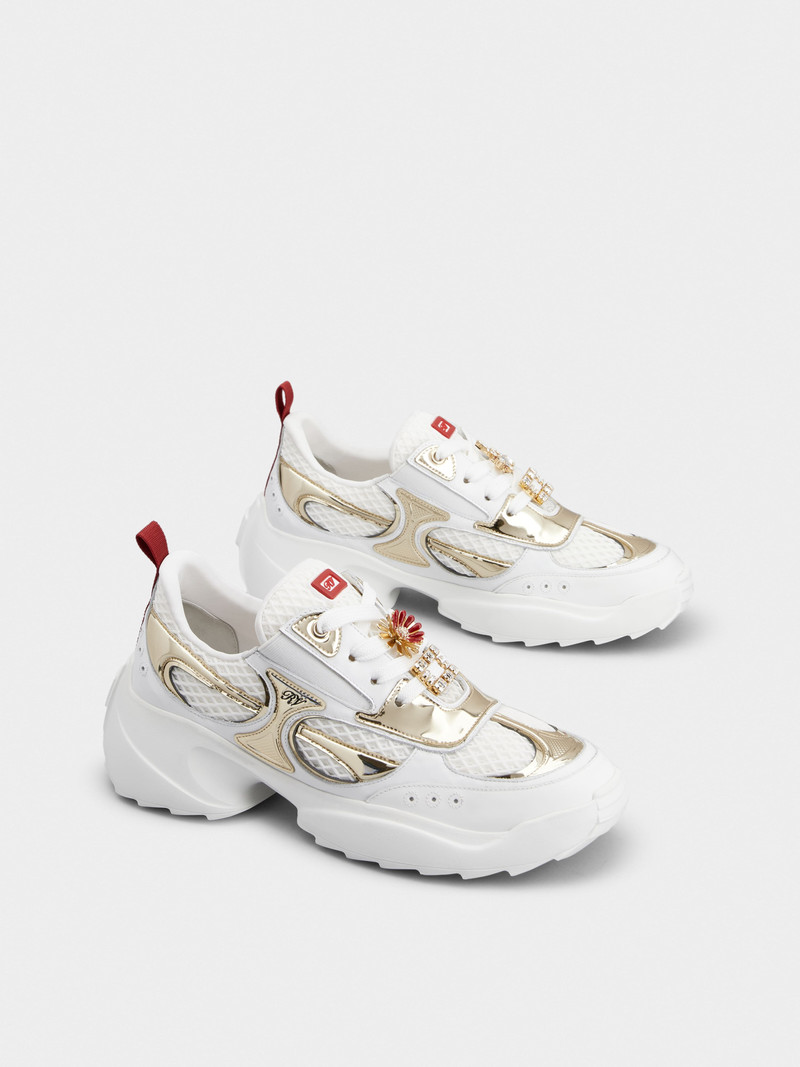 Viv' on the Run Sneakers in leather and fabric 2