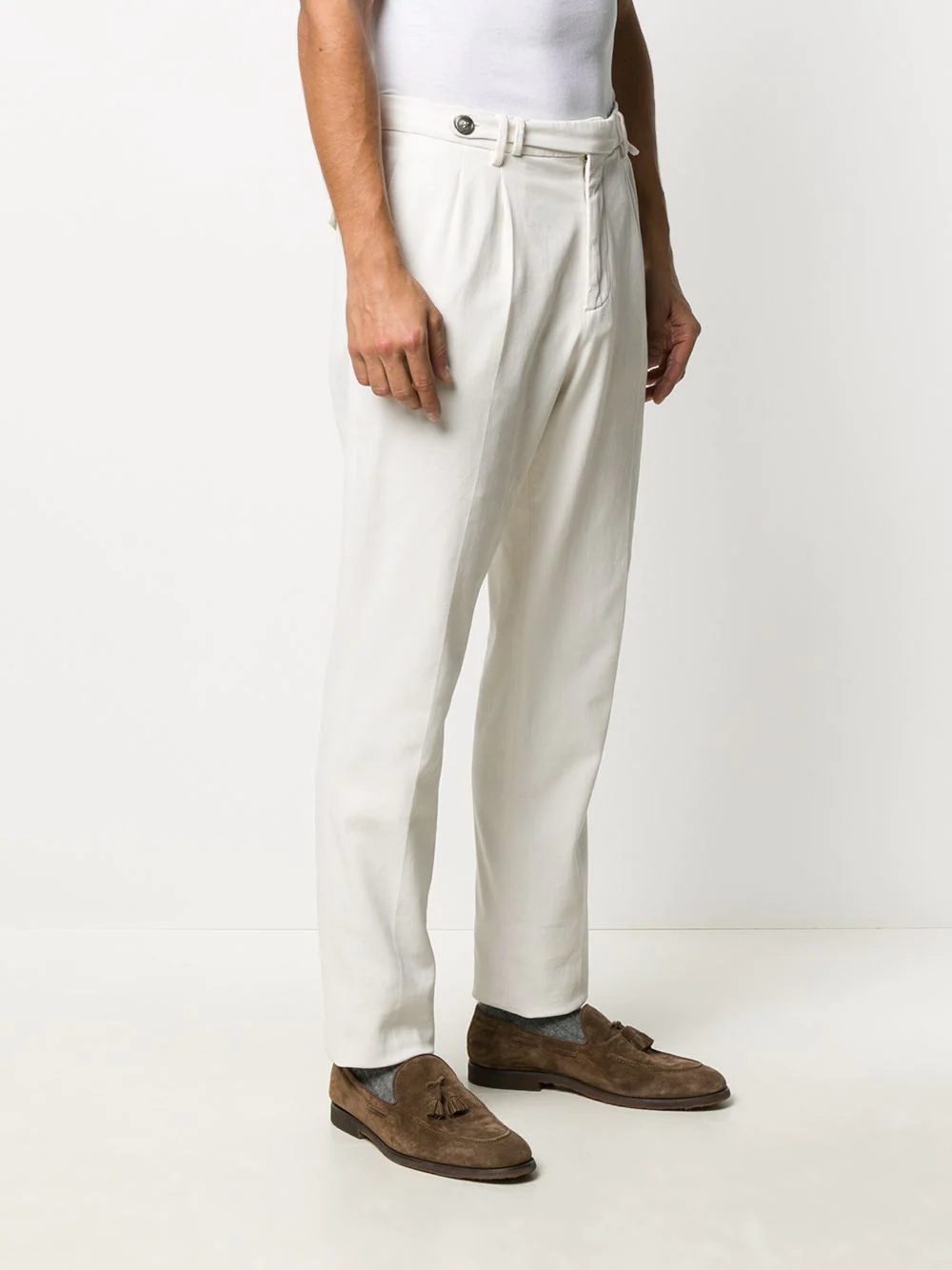 straight cotton trousers - 3