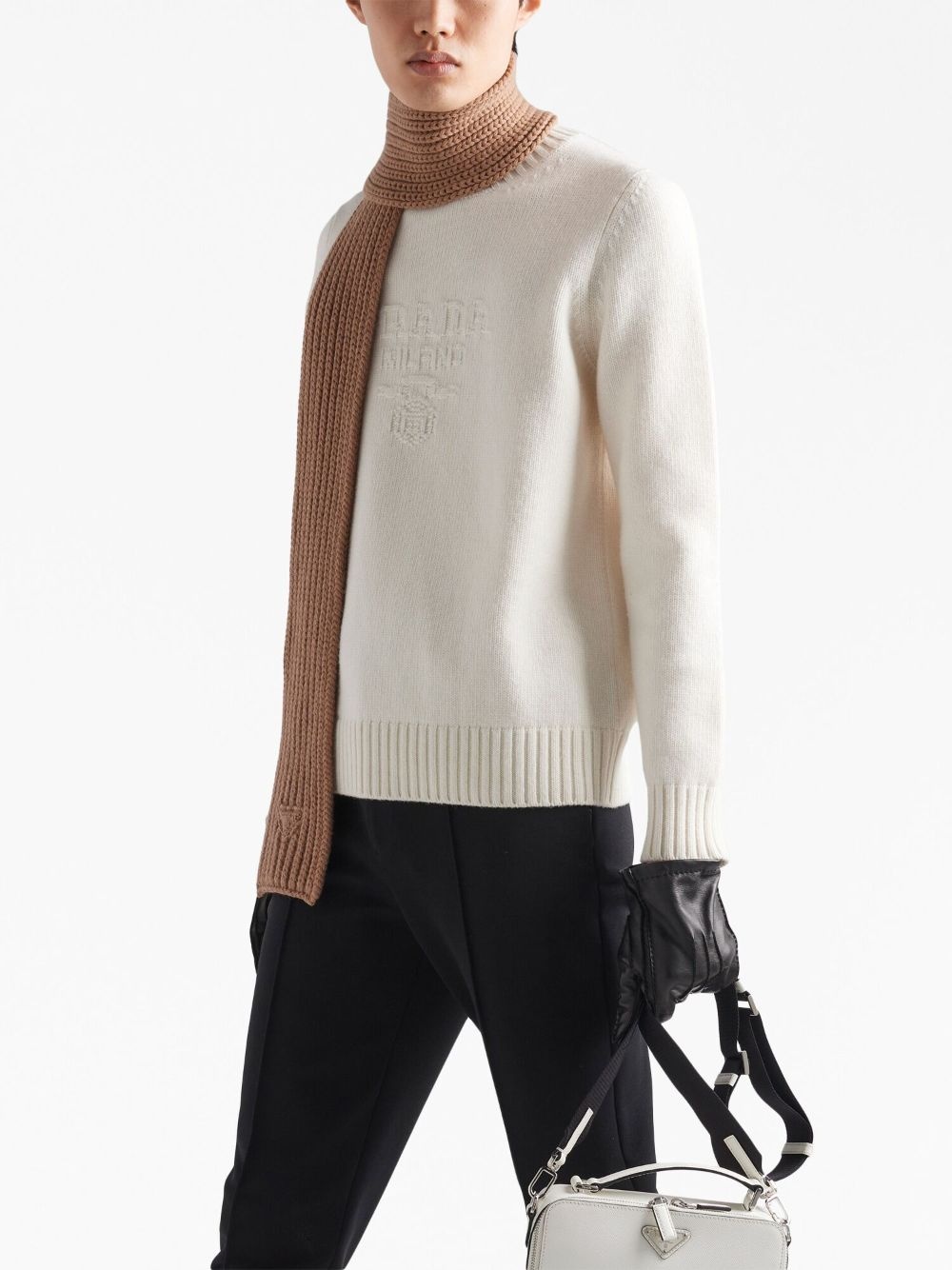 logo-embroidered wool-cashmere jumper - 4