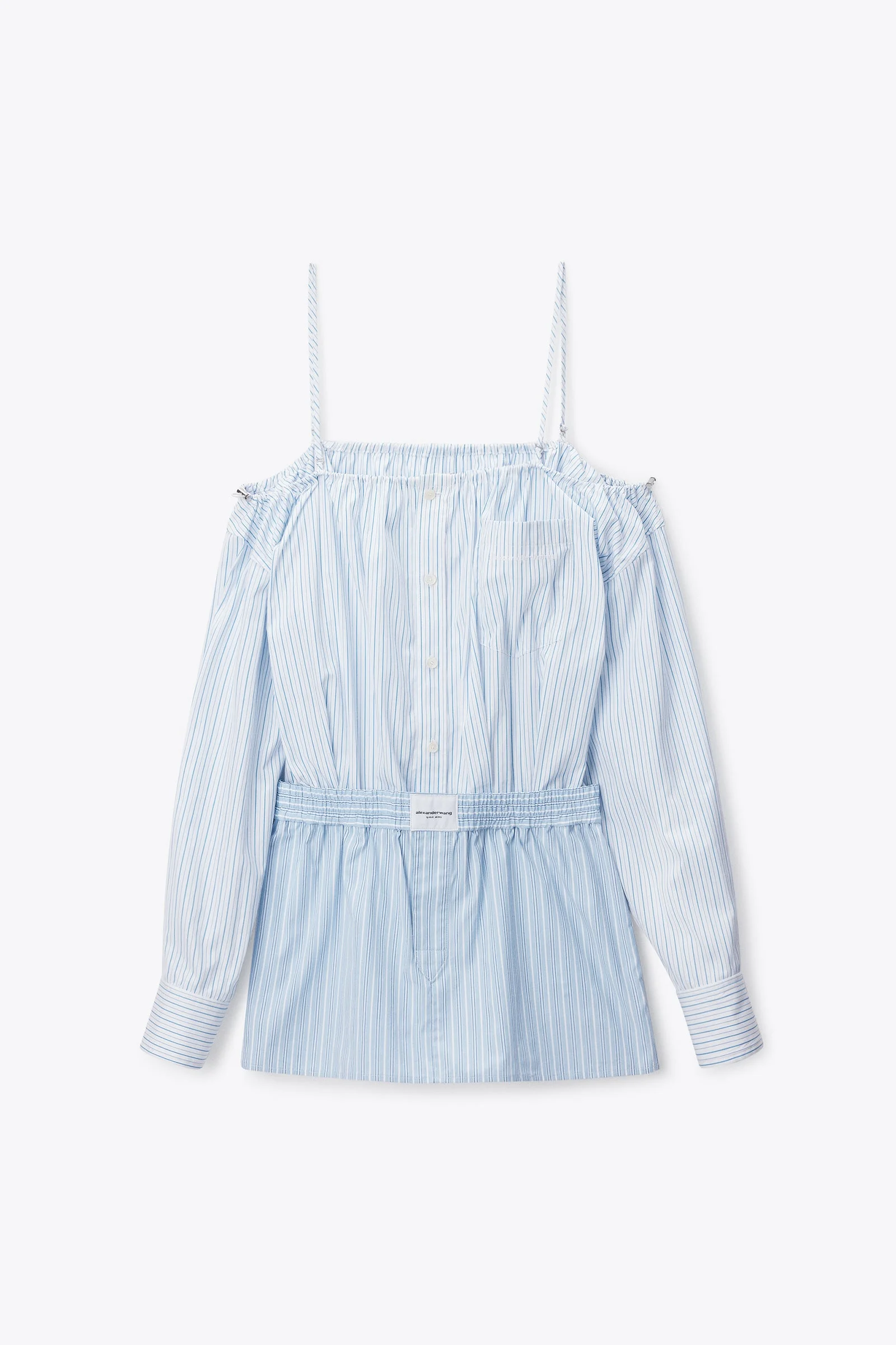 off shoulder dress with boxer waist - 1
