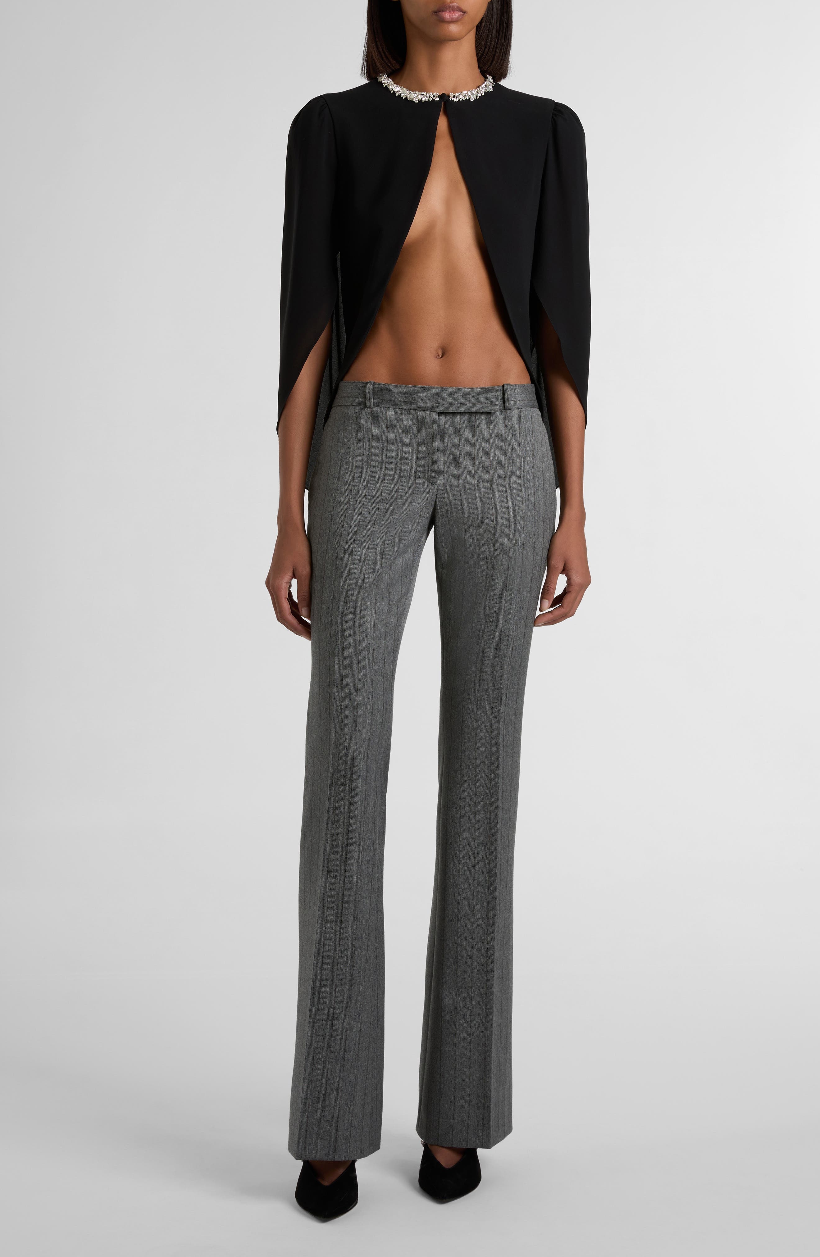 McQueen Herringbone Wool Pants in Grey at Nordstrom - 2