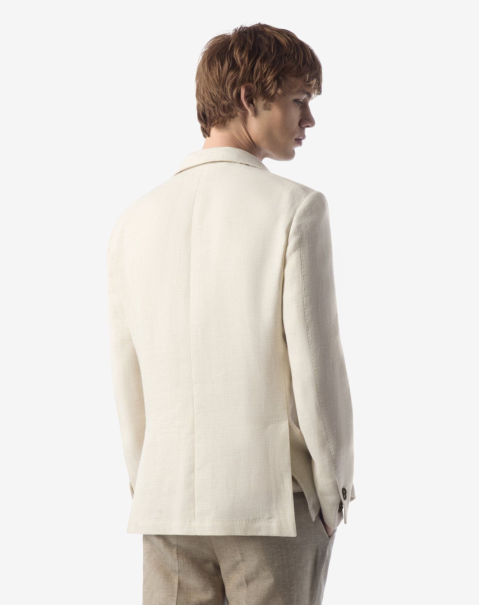 Ivory wool and linen jacket - 3