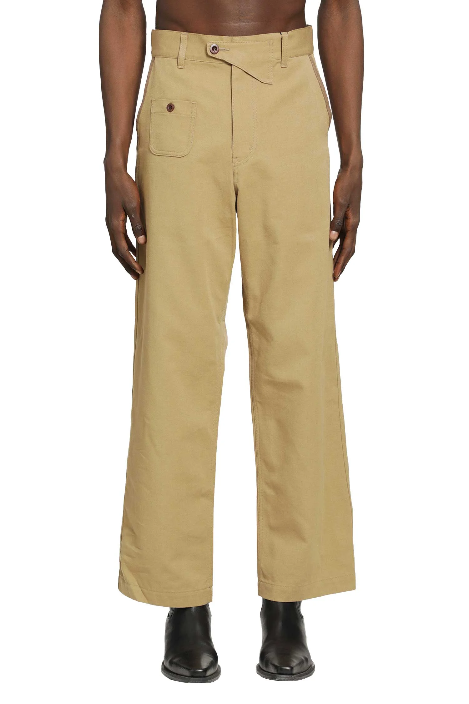 Cotton Wool Flared Trousers - 1