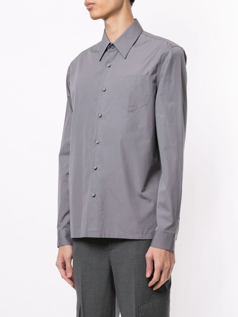 pointed collar buttoned shirt - 3