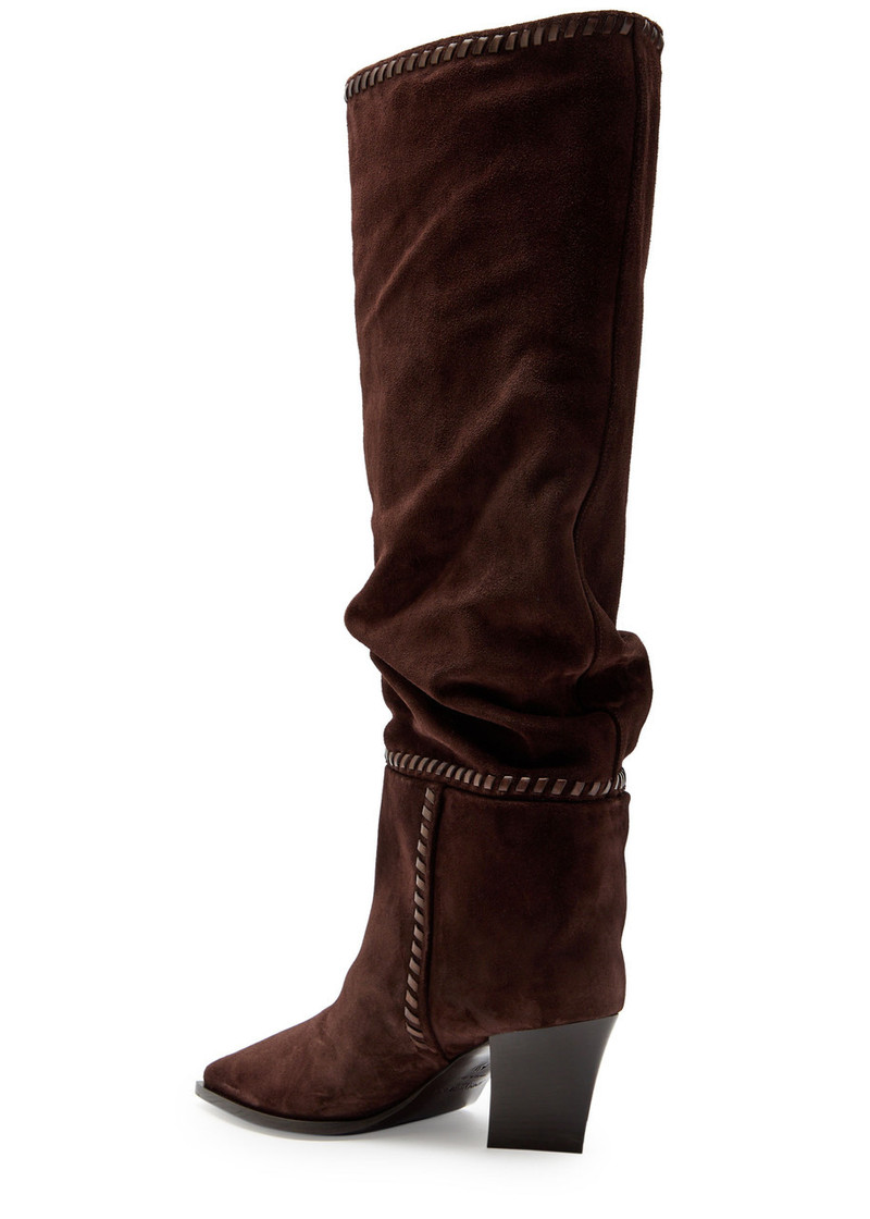 JIMMY CHOO Jimmy Choo Hart Stitch 60 Suede Knee-high Boots outlook