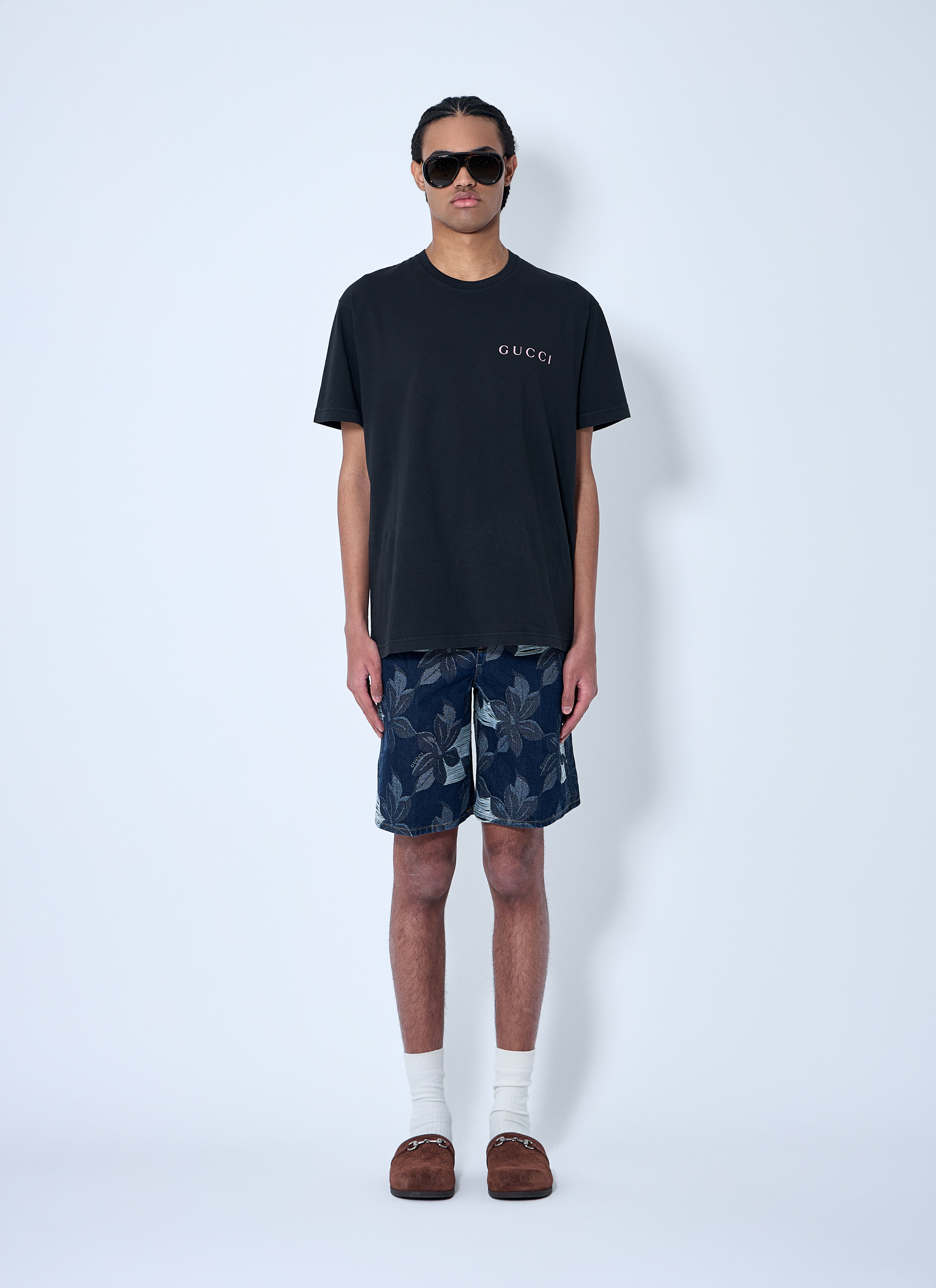 Denim Jacquard Shorts - 2