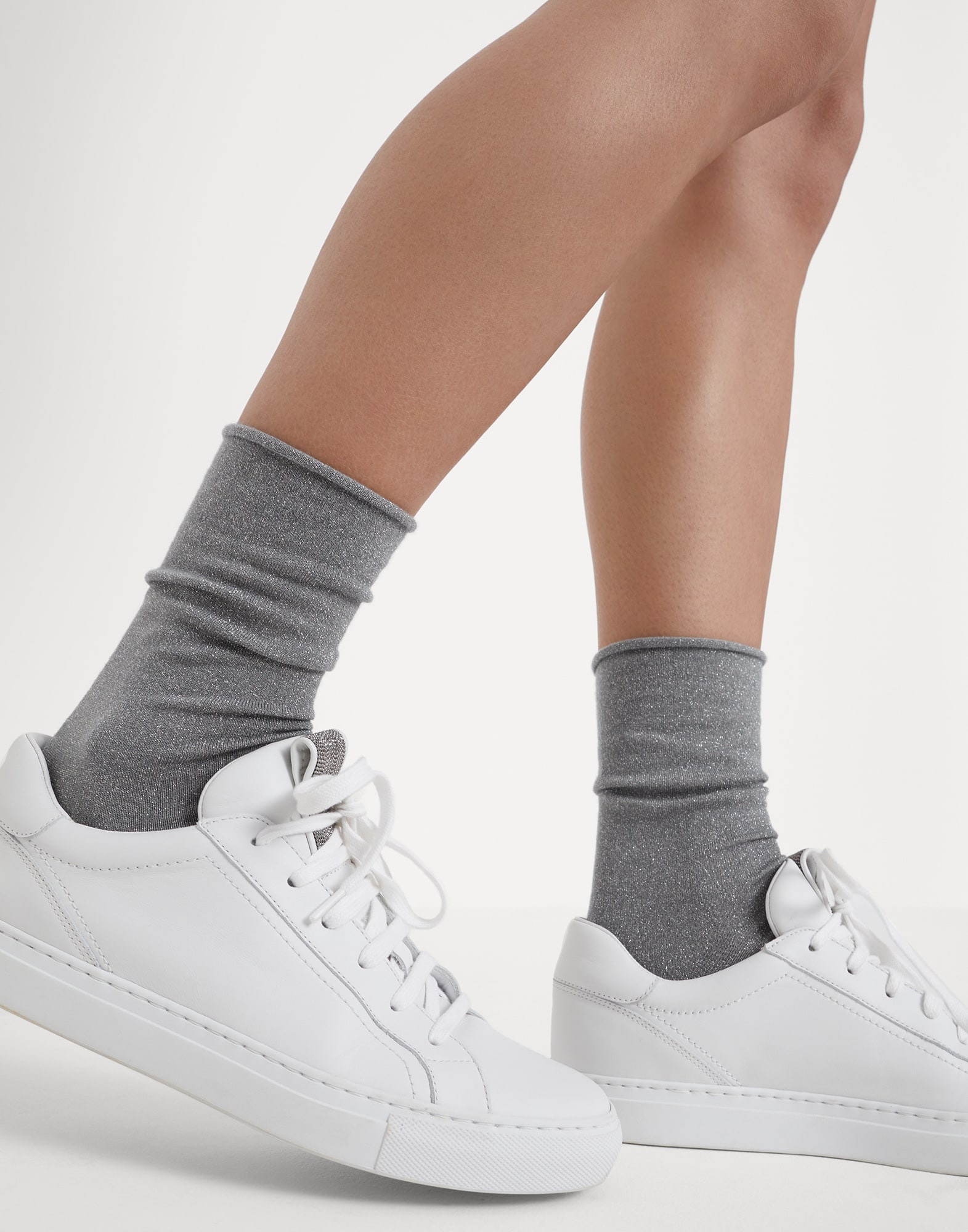 Cashmere and silk sparkling knit socks - 3