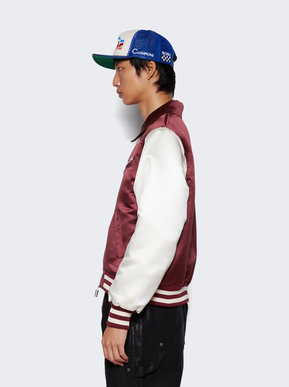 Satin Varsity Jacket Maroon - 4